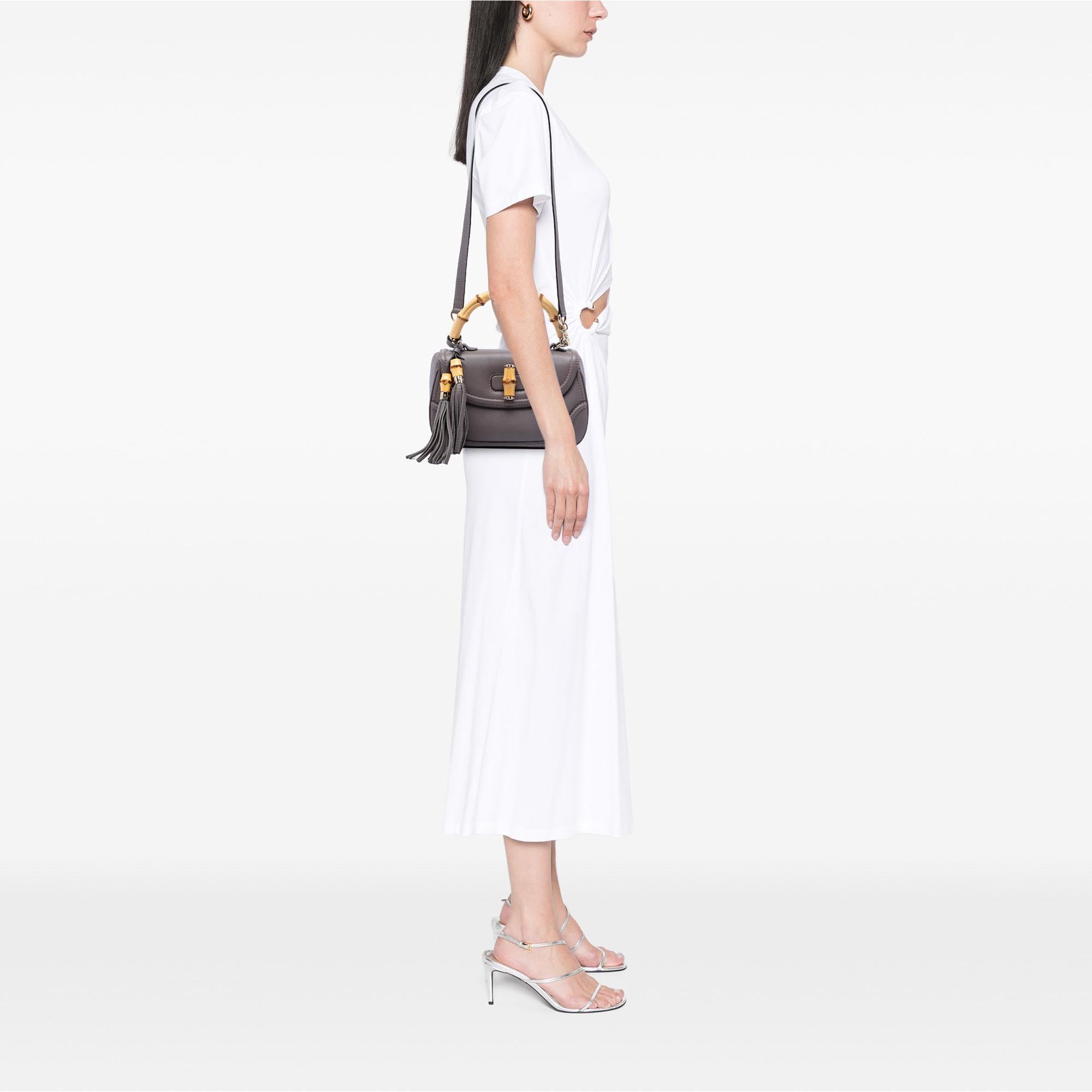 Gucci Medium Leather New Bamboo Satchel