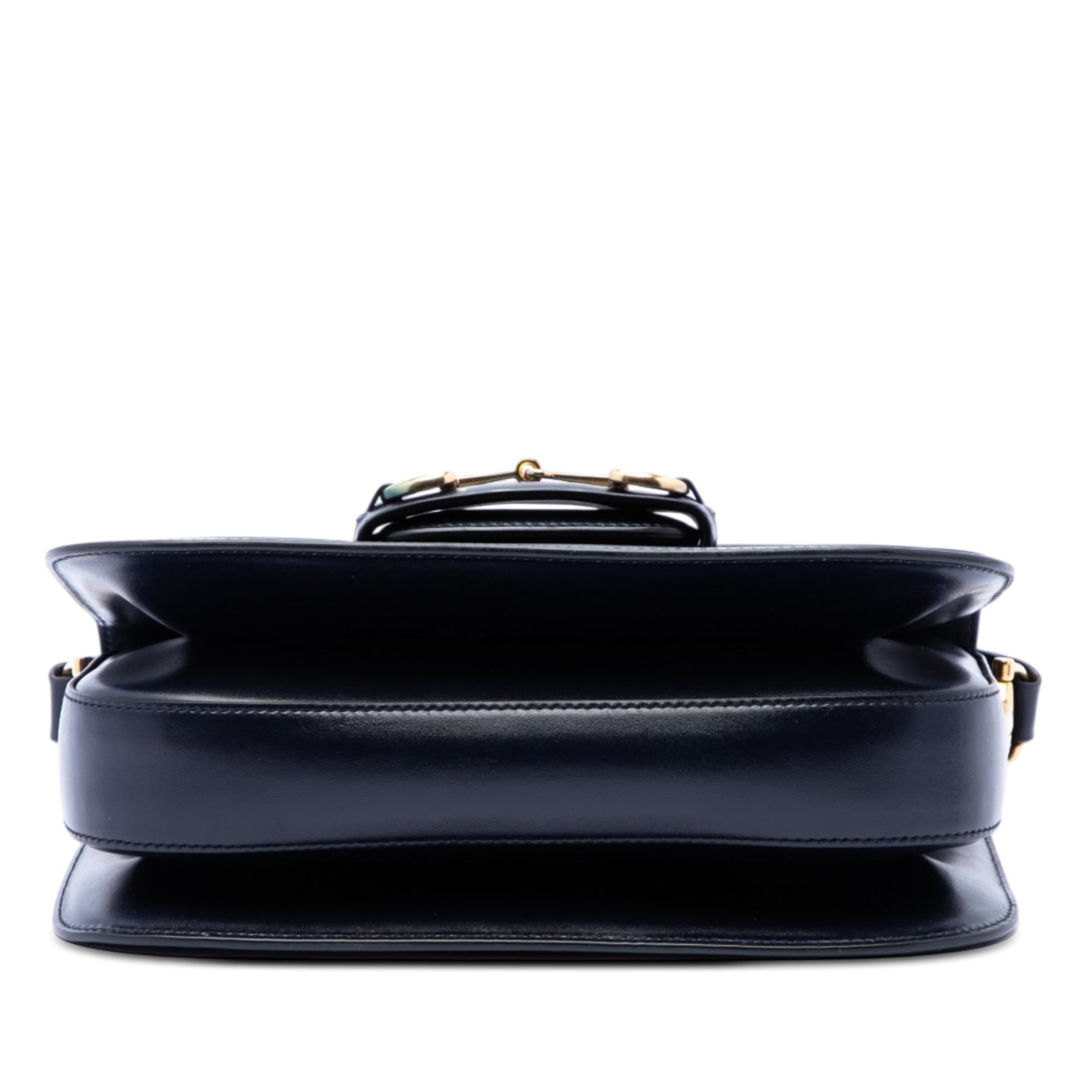 Gucci Medium Leather Web 1955 Horsebit Shoulder Bag