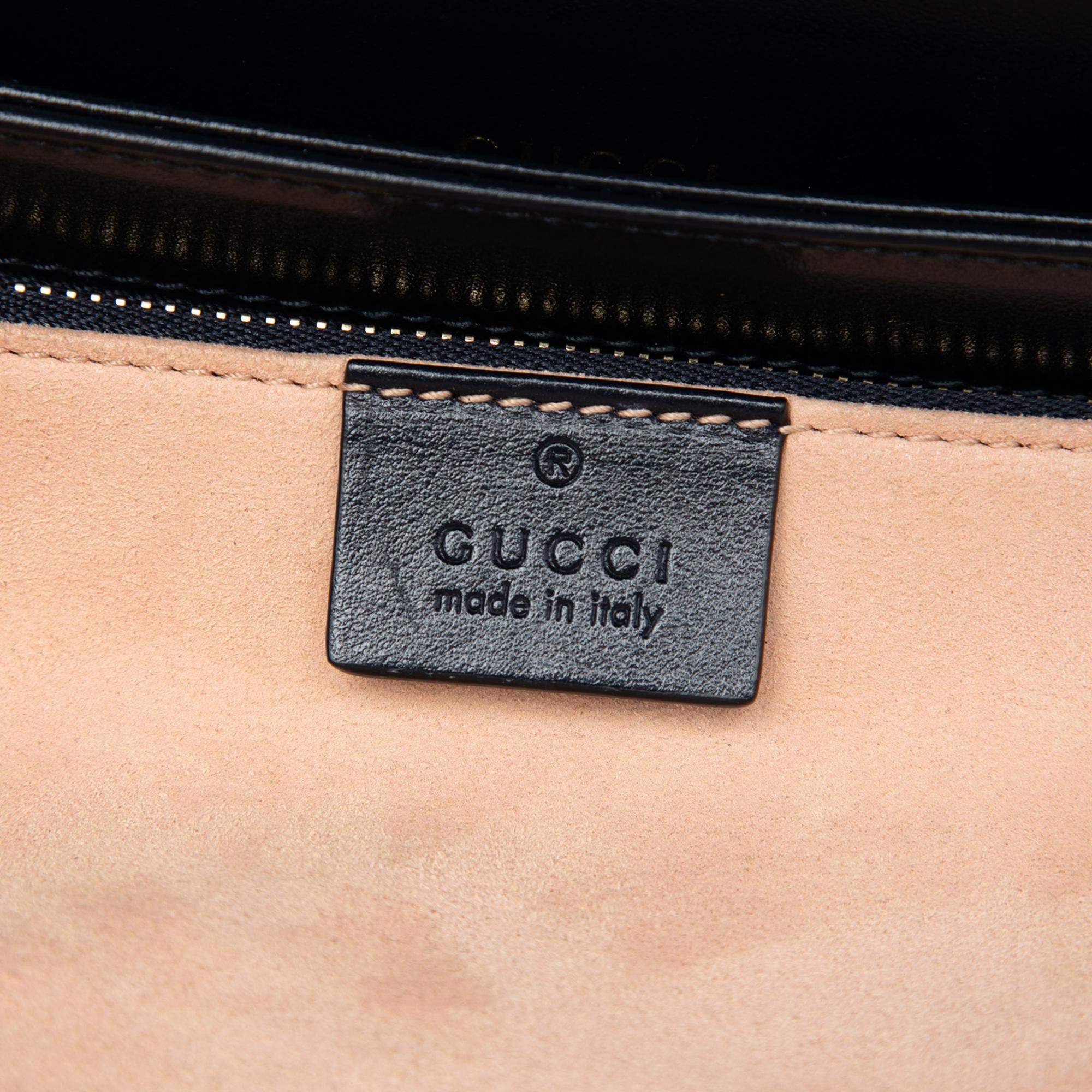 Gucci Medium Leather Web 1955 Horsebit Shoulder Bag