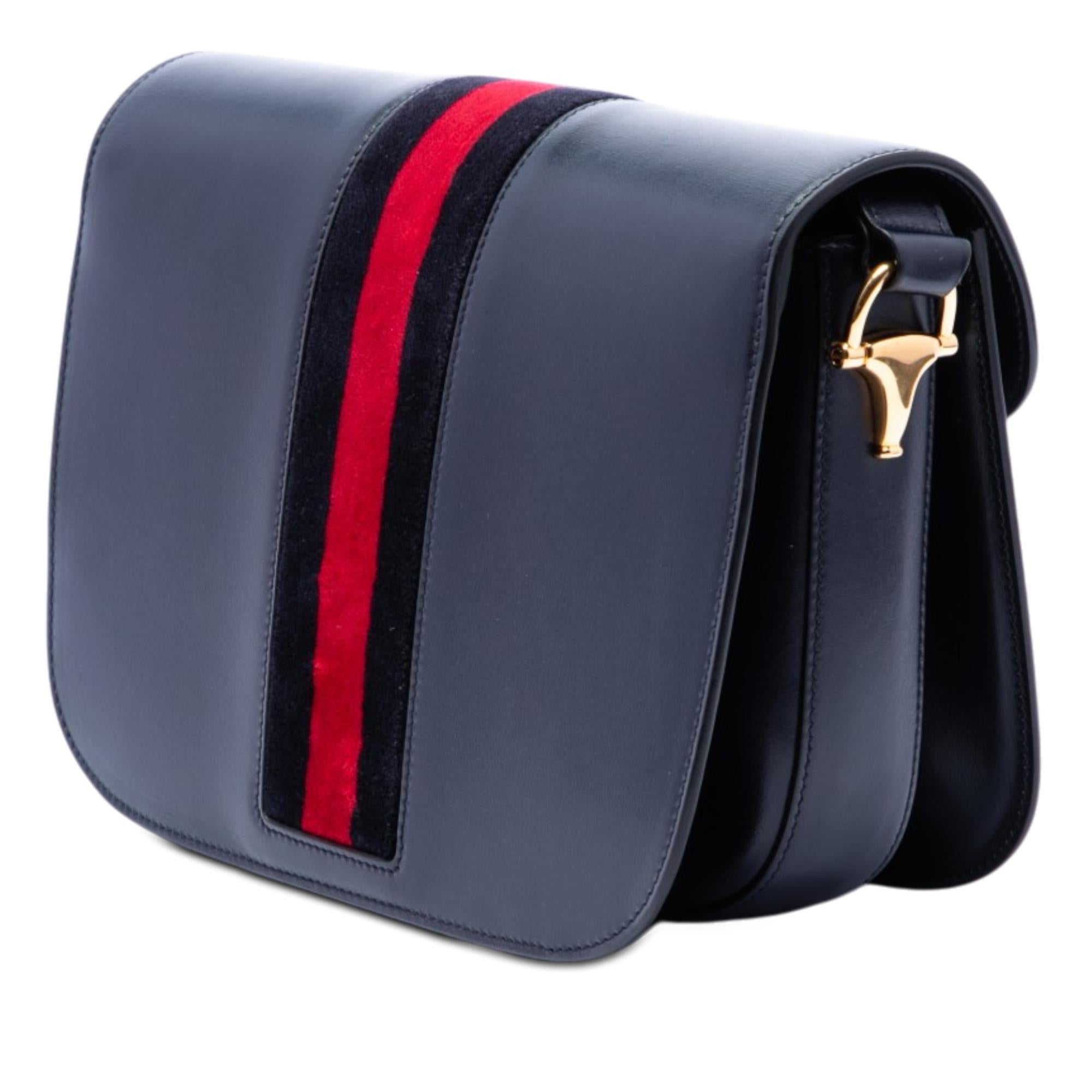 Gucci Medium Leather Web 1955 Horsebit Shoulder Bag