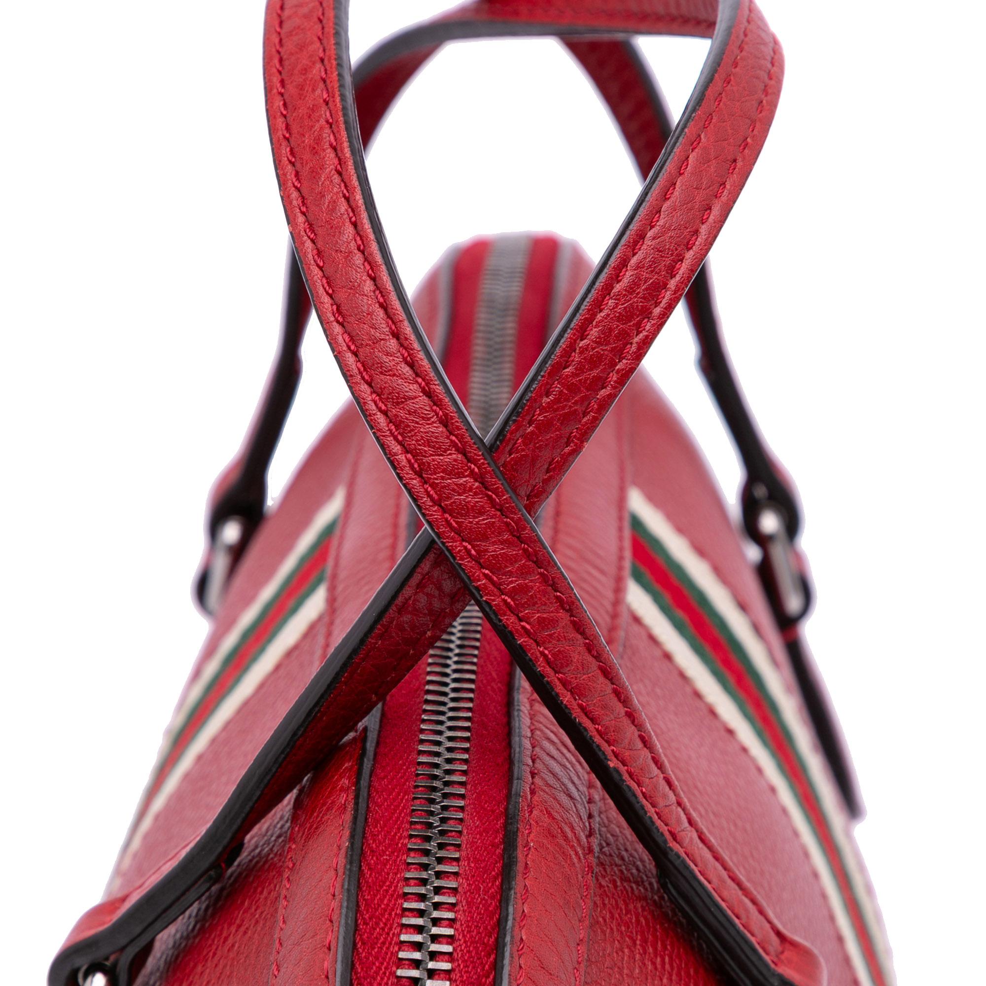 Gucci Medium Leather Web Dome Satchel