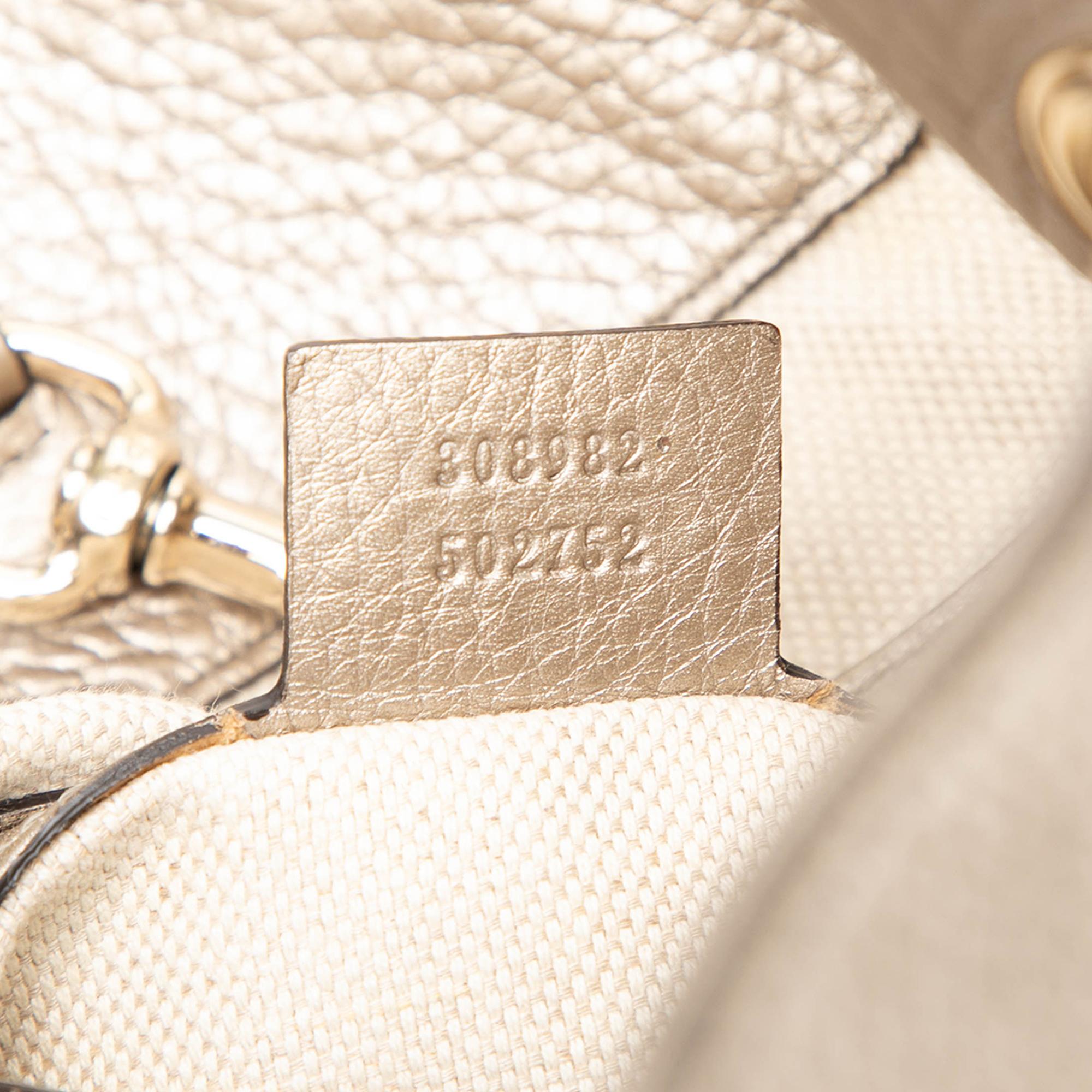 Gucci Medium Metallic Calfskin Soho Chain Tote