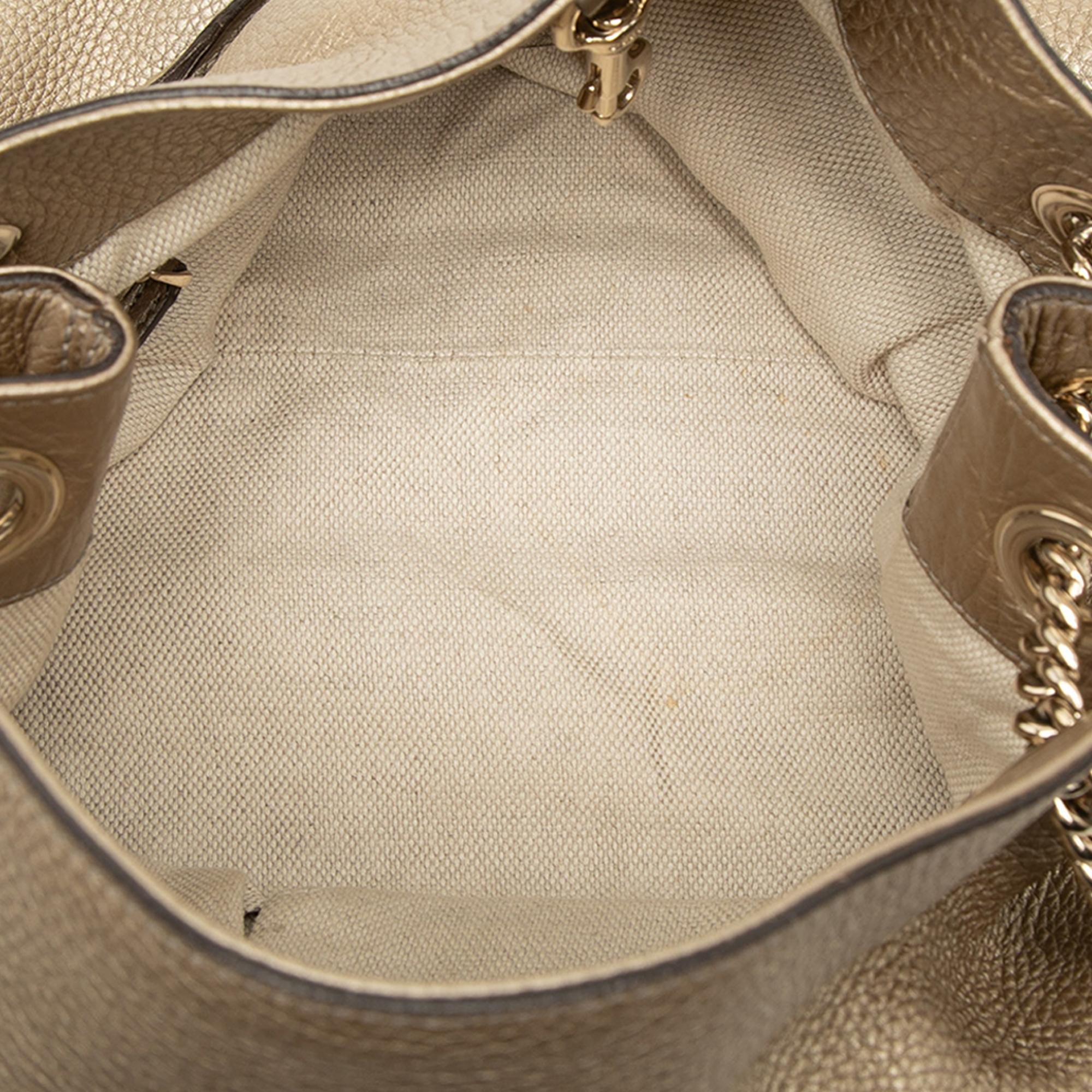 Gucci Medium Metallic Calfskin Soho Chain Tote