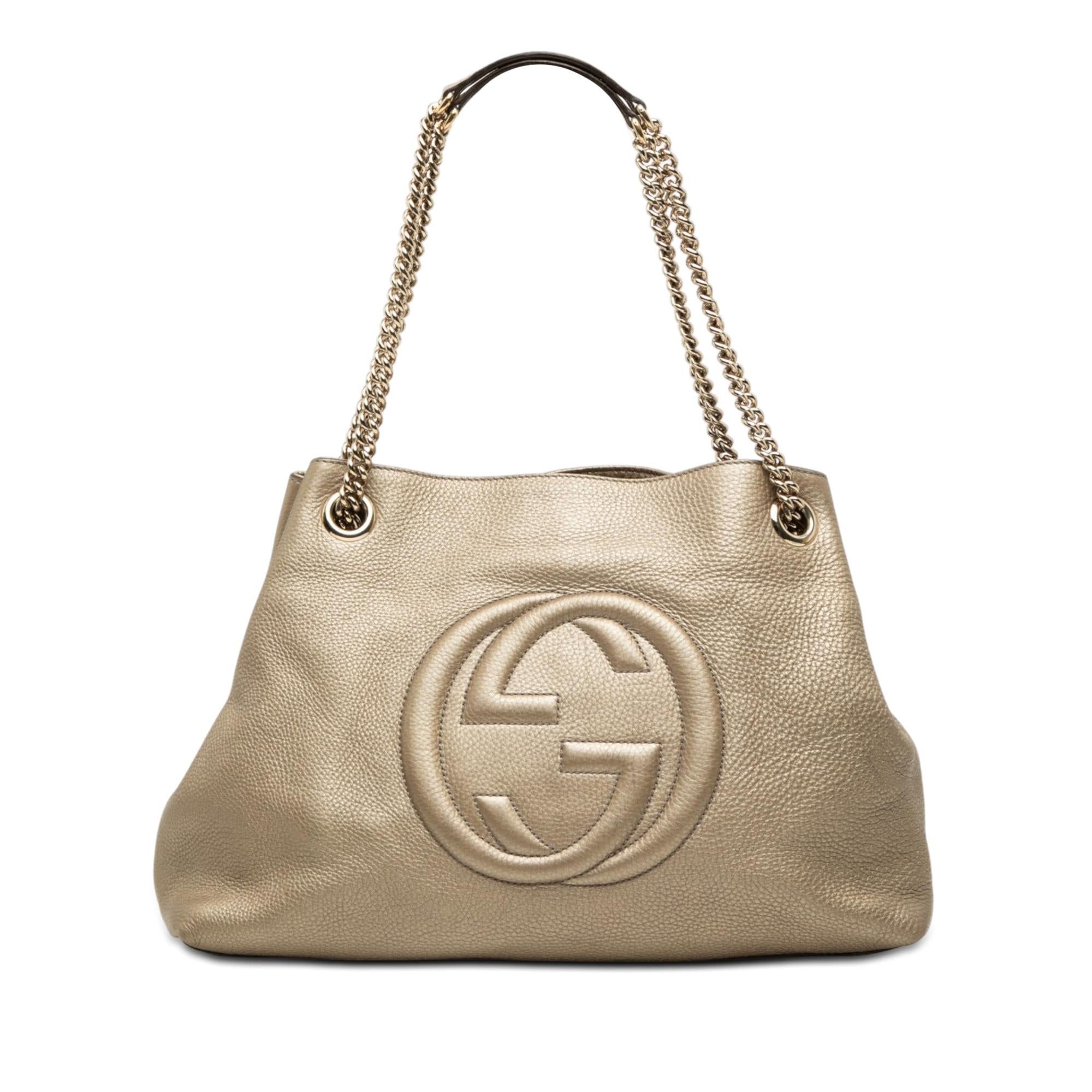 Gucci Medium Metallic Calfskin Soho Chain Tote