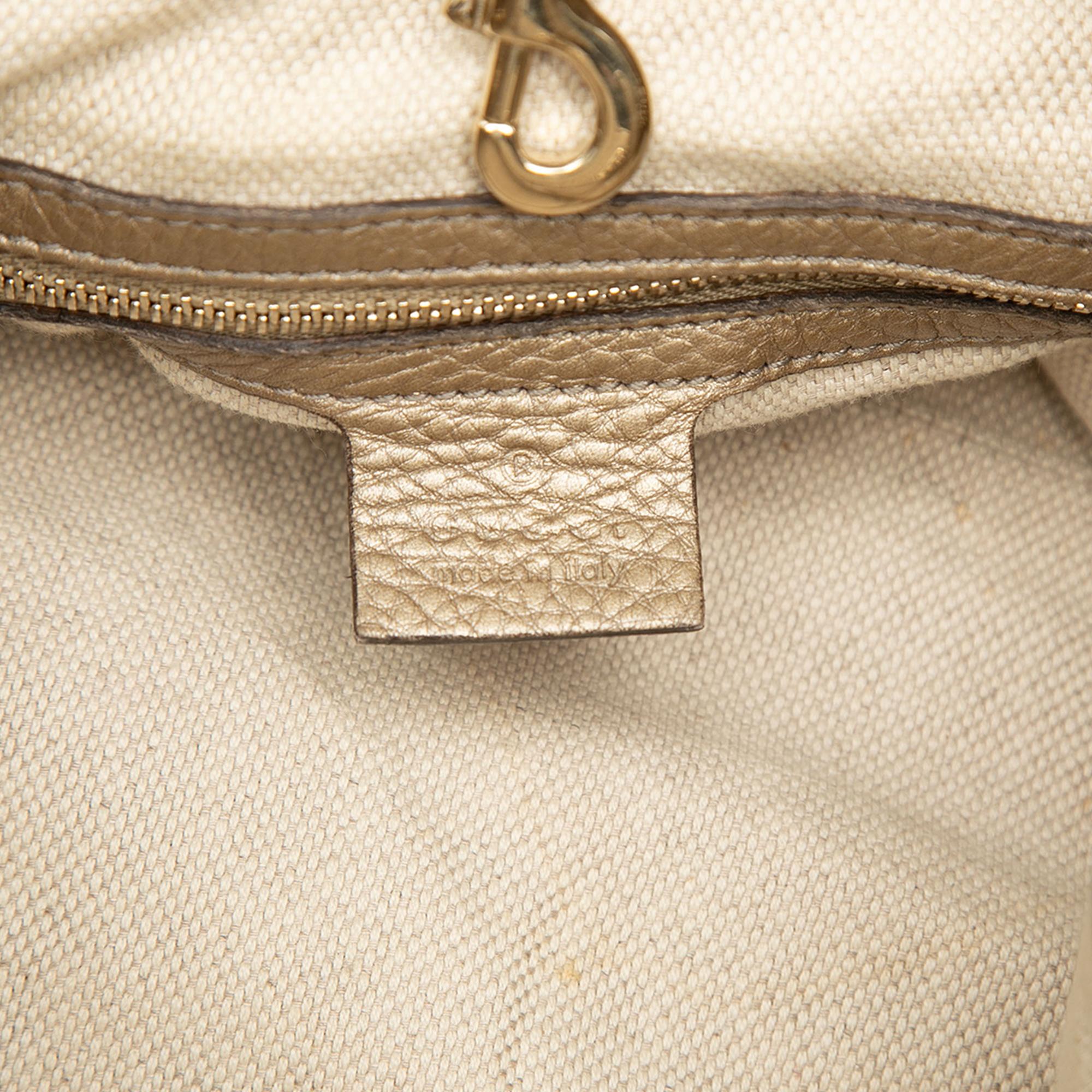 Gucci Medium Metallic Calfskin Soho Chain Tote
