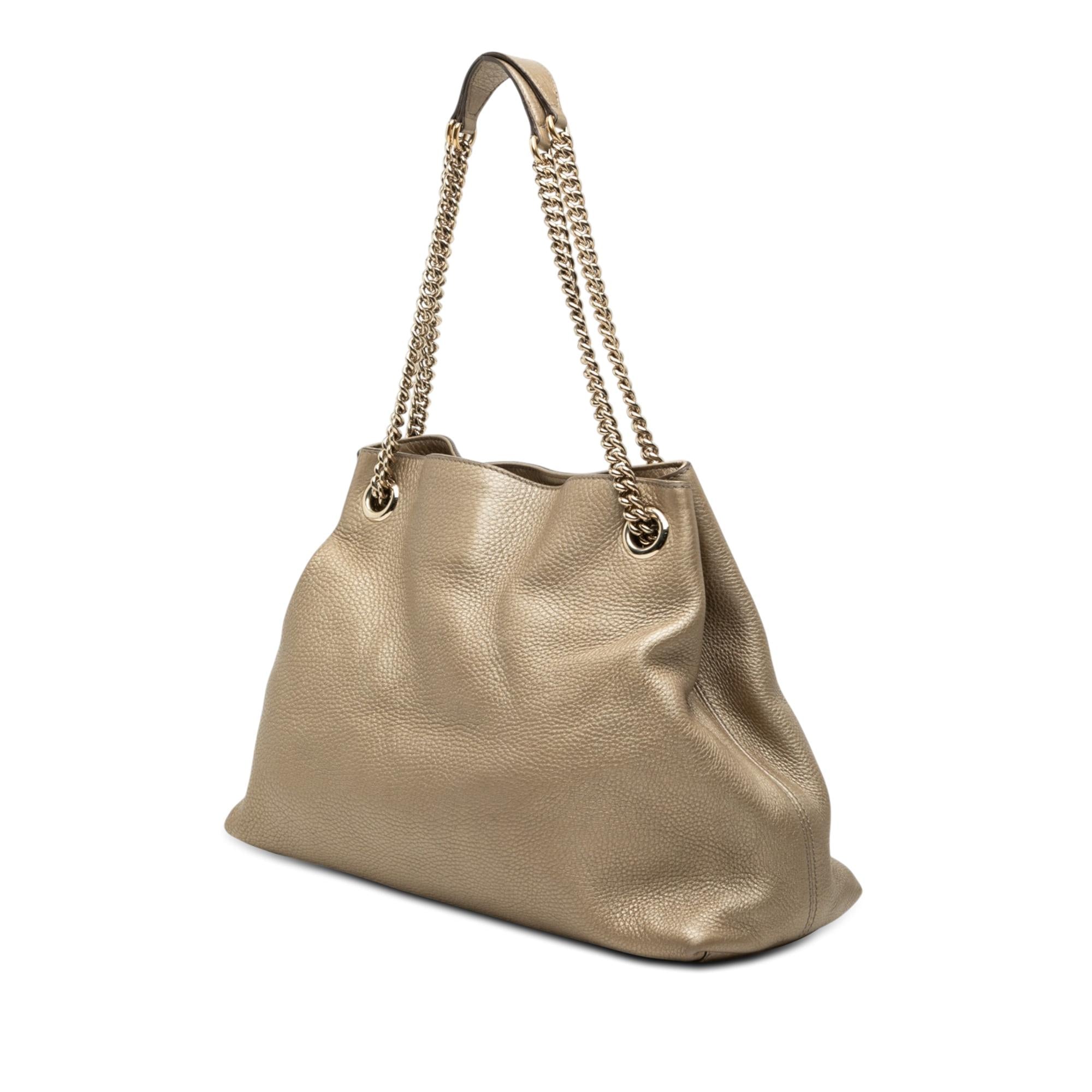 Gucci Medium Metallic Calfskin Soho Chain Tote