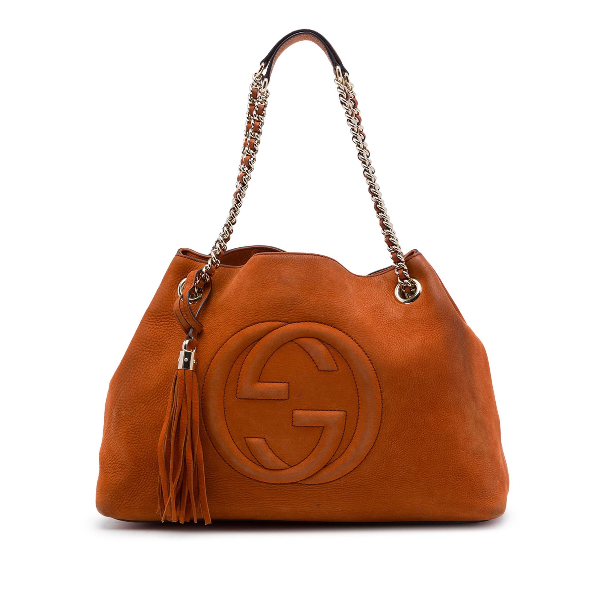 Gucci Medium Nubuck Leather Soho Chain Tote