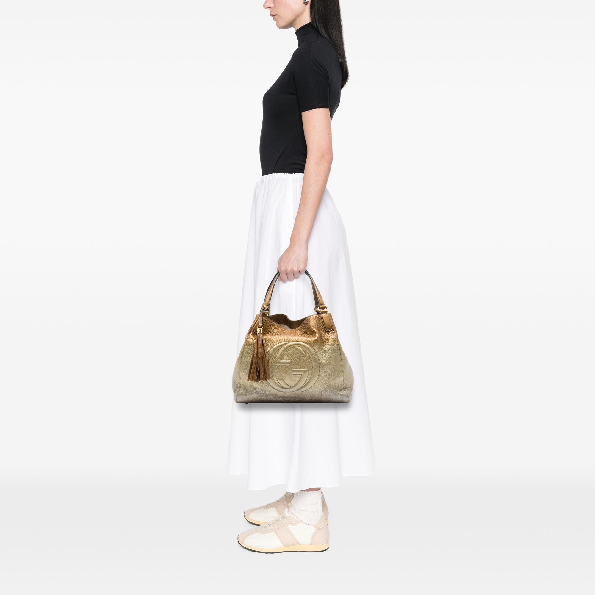 Gucci Medium Ombre Pebbled Calfskin Soho Cellarius Tote