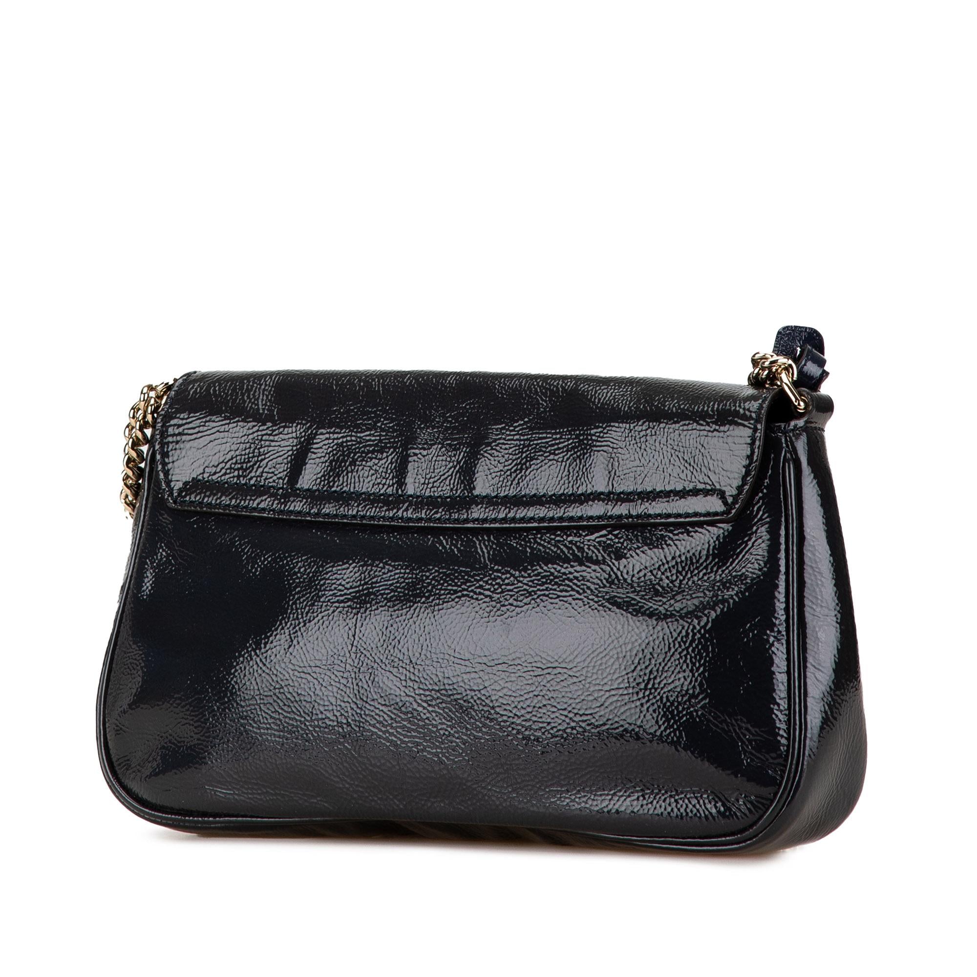 Gucci Medium Patent Soho Chain Flap Crossbody (SHG-HA9Vt3)