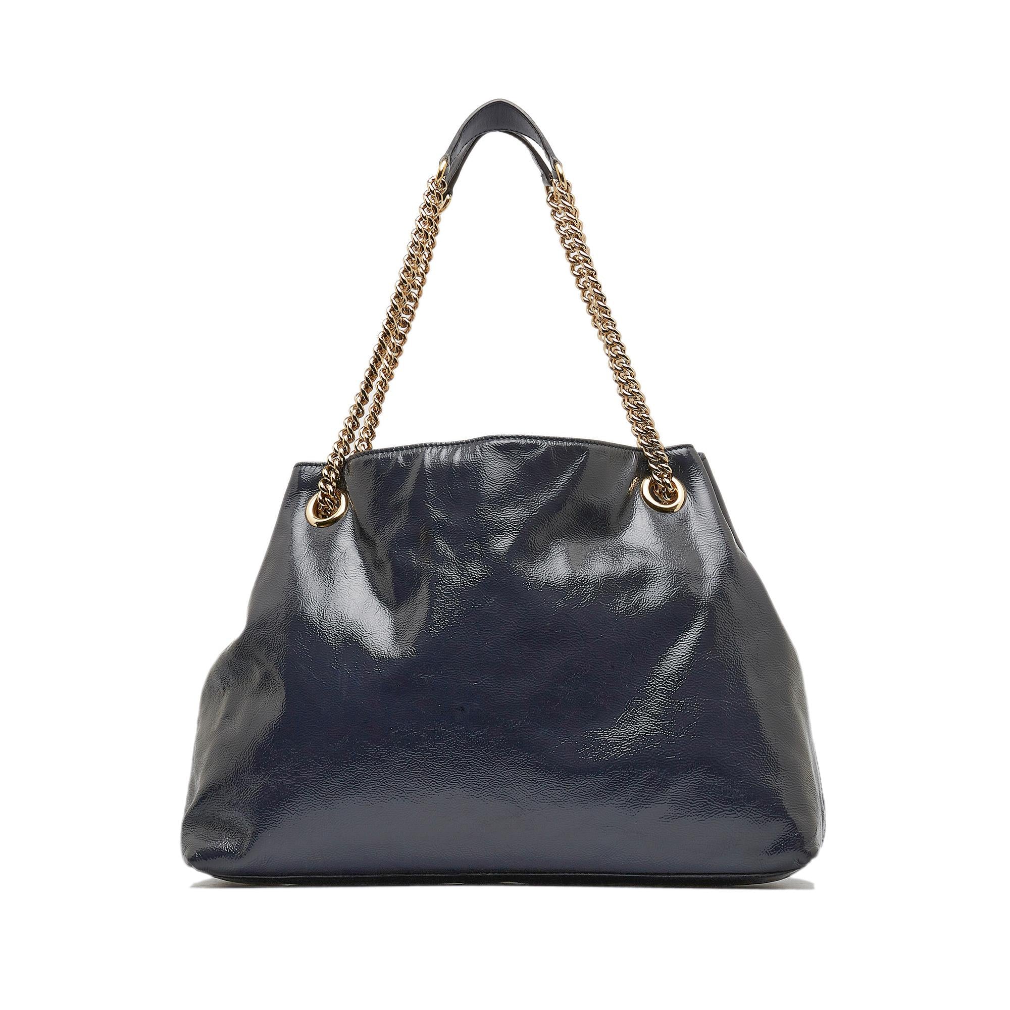 Gucci Medium Patent Soho Chain Tote (SHG-ln0QMk)