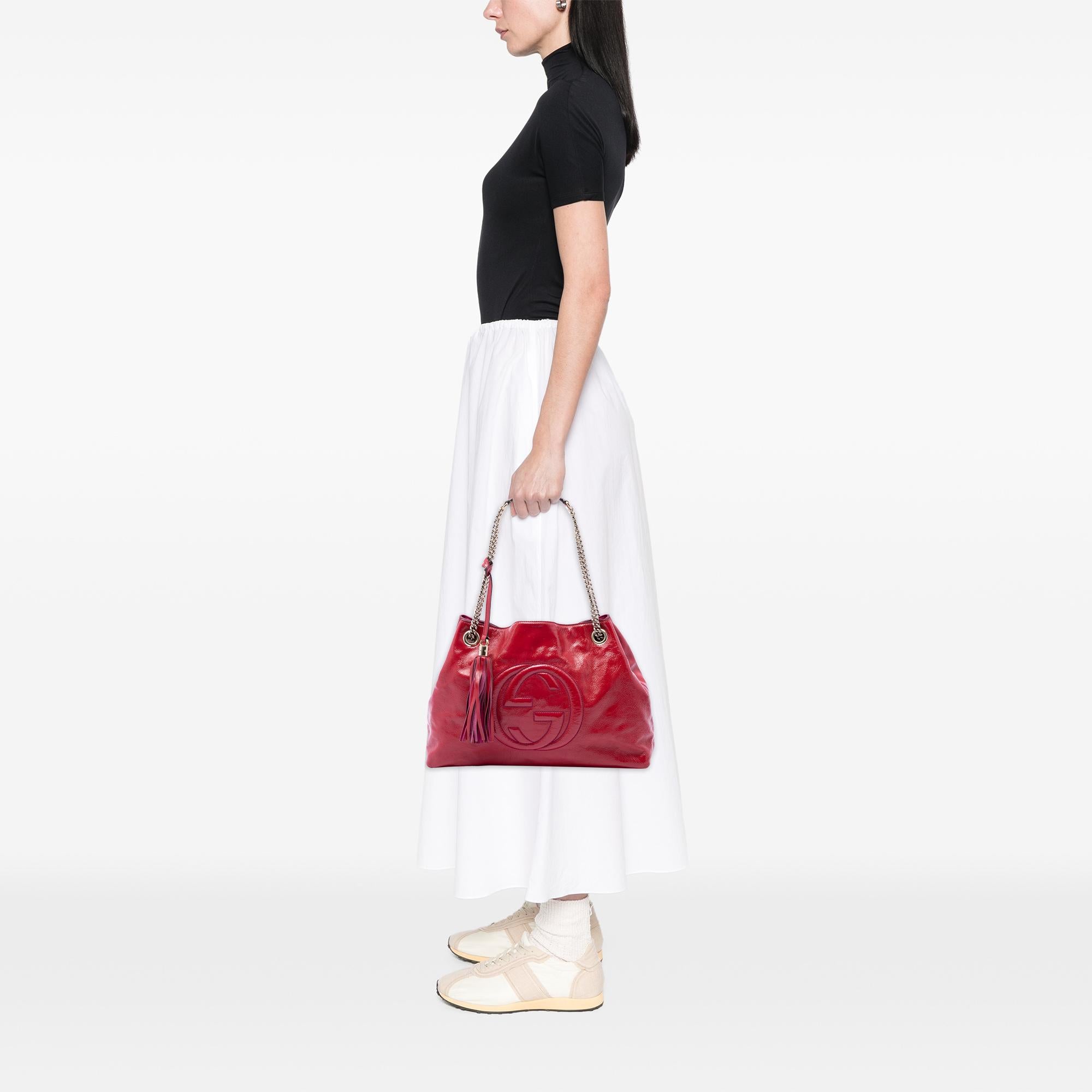 Gucci Medium Patent Soho Chain Tote