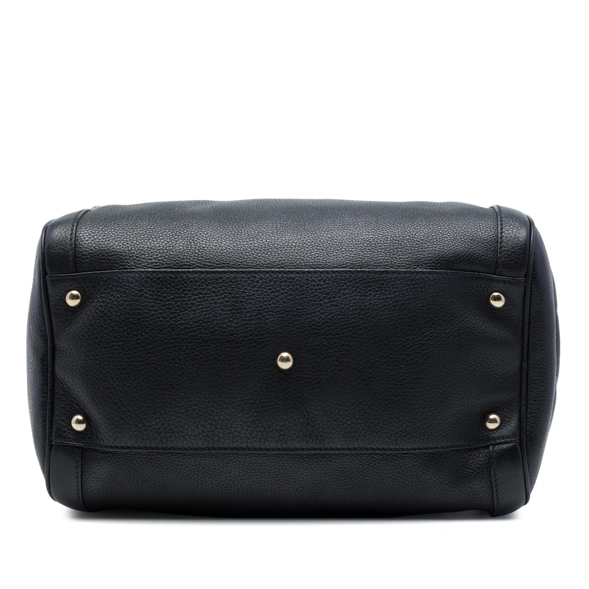 Gucci Medium Pebbled Calfskin Soho Boston Bag