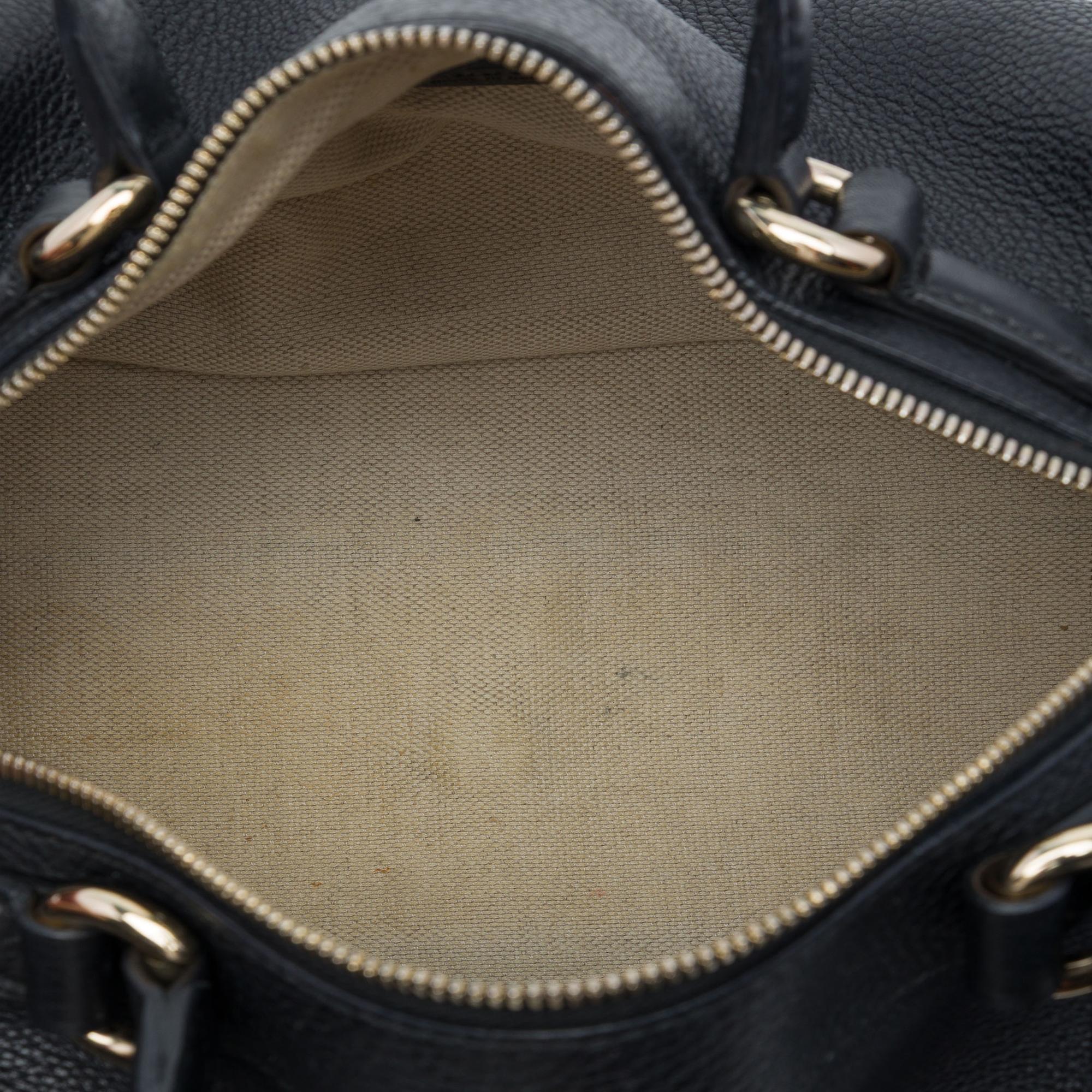 Gucci Medium Pebbled Calfskin Soho Boston Bag
