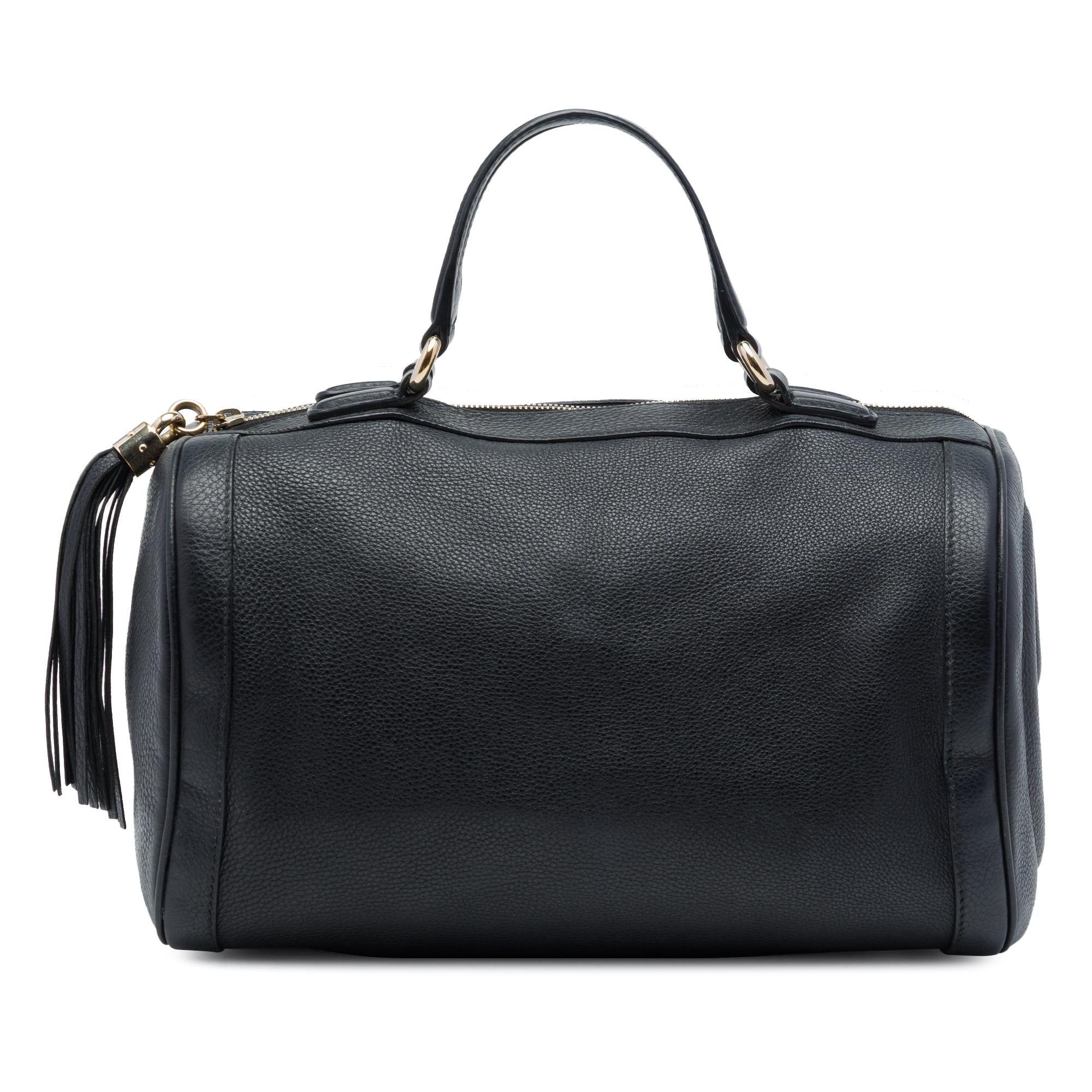 Gucci Medium Pebbled Calfskin Soho Boston Bag