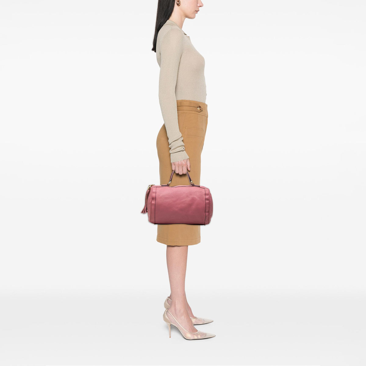 Gucci Medium Pebbled Calfskin Soho Boston Bag