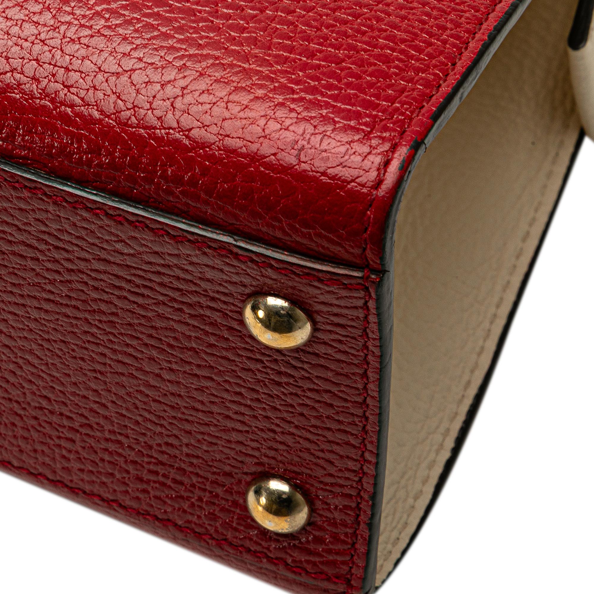 Gucci Medium Tricolor Pebbled Calfskin Soho Convertible Top Handle Bag