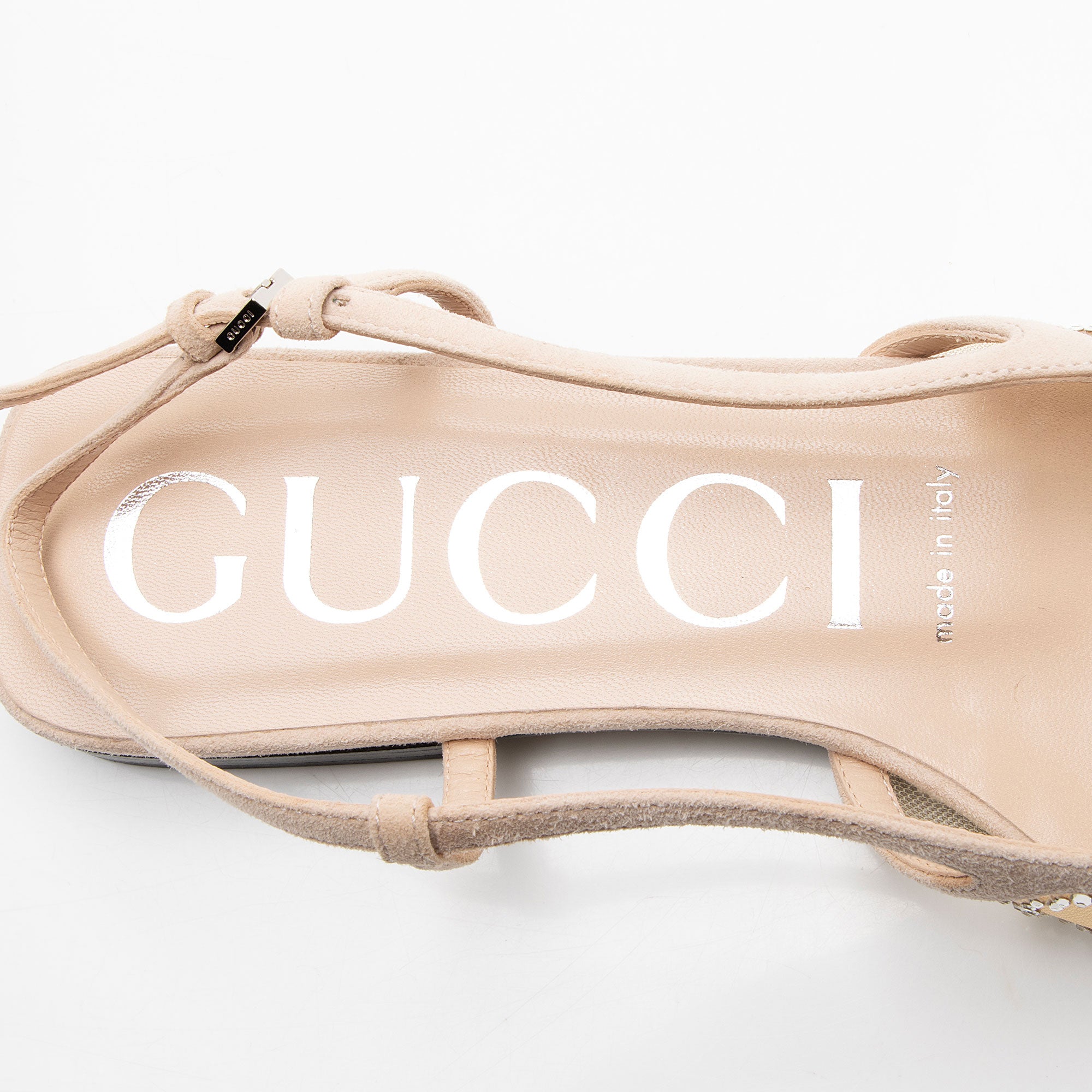 Gucci Mesh Crystal GG Slingback Ballet Flats - Size 6.5 / 36.5
