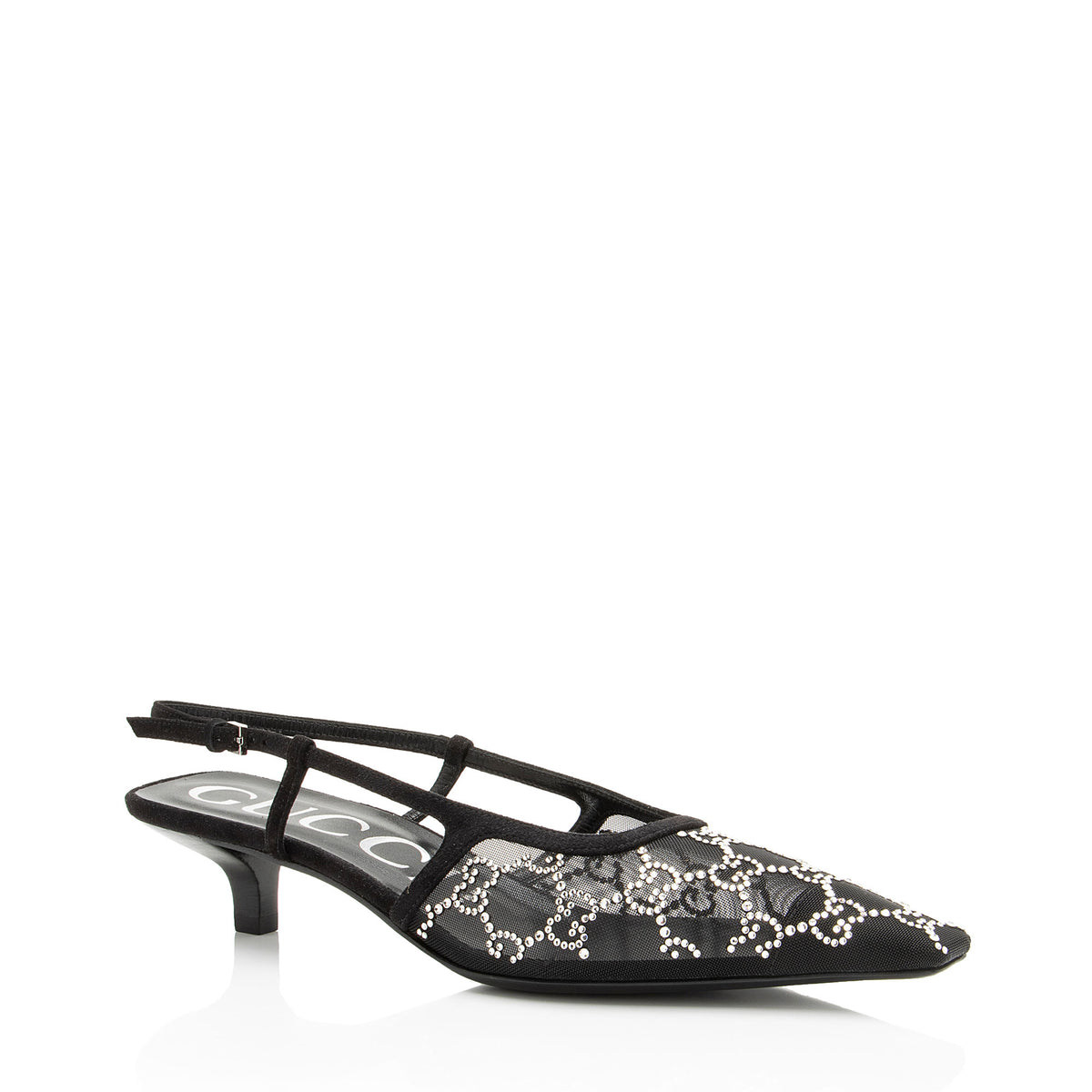 Gucci Mesh Crystal GG Slingback Pumps - Size 8.5 / 38.5