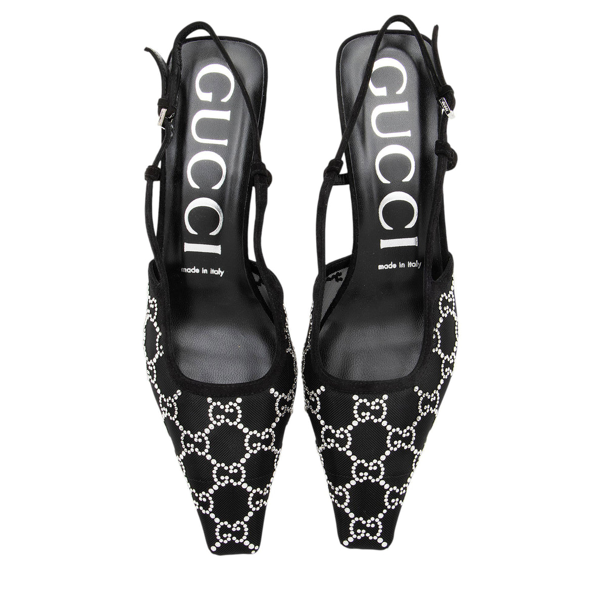 Gucci Mesh Crystal GG Slingback Pumps - Size 8.5 / 38.5