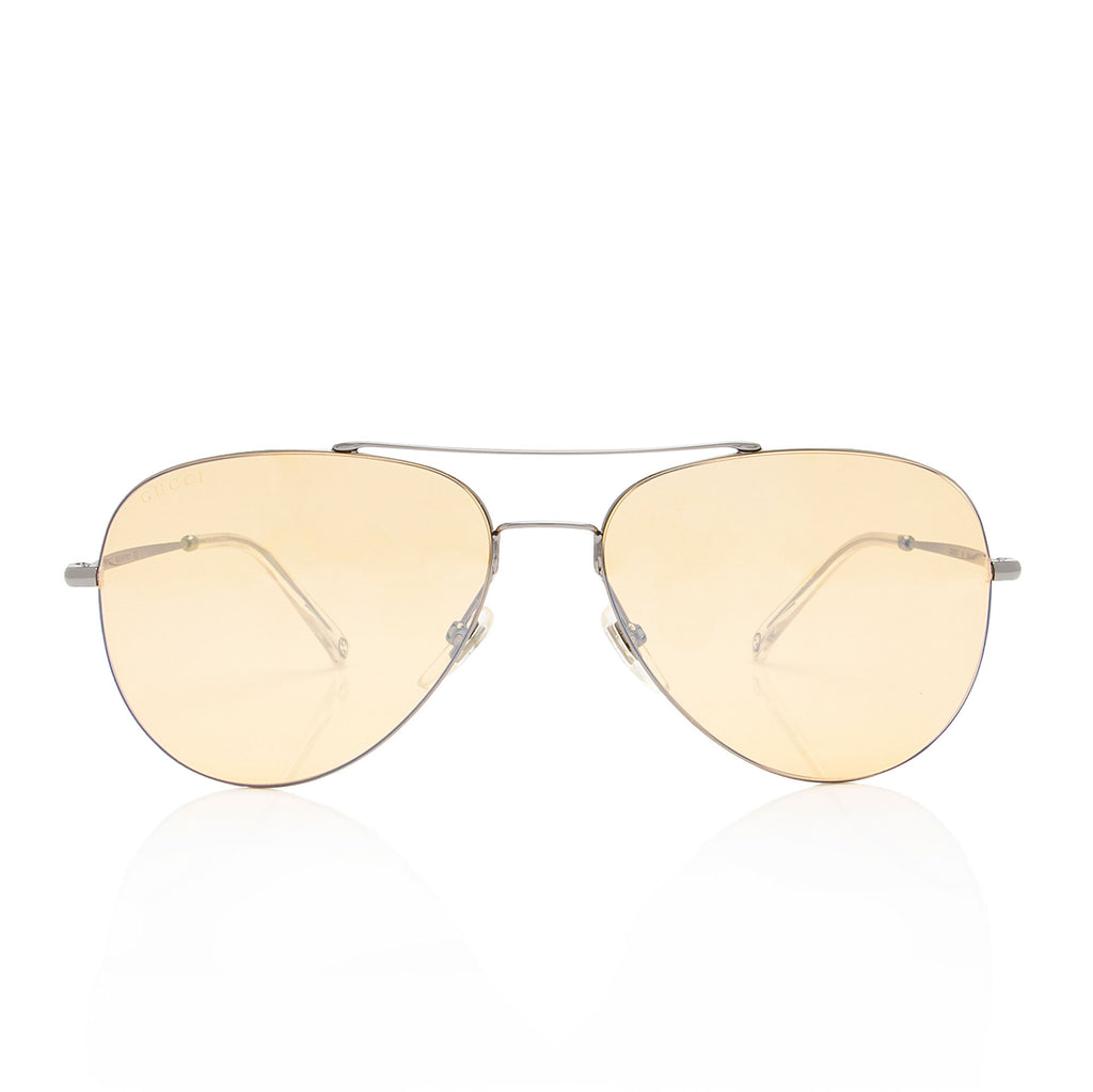 Gucci clear aviator sunglasses hot sale