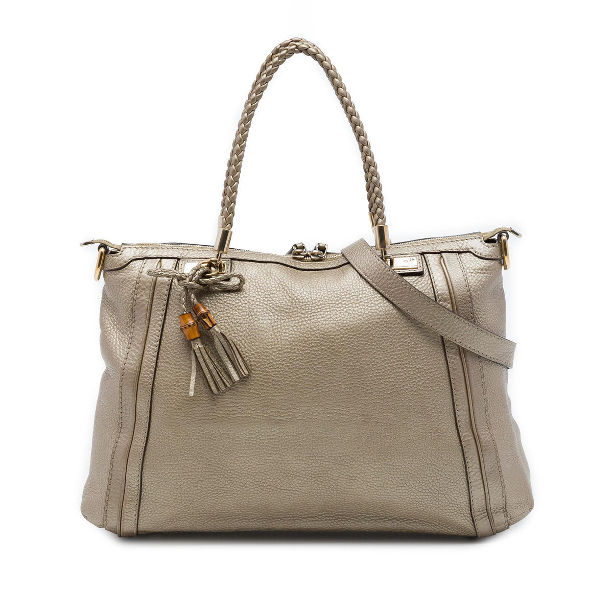 Gucci Metallic Calfskin Bella Convertible Tote