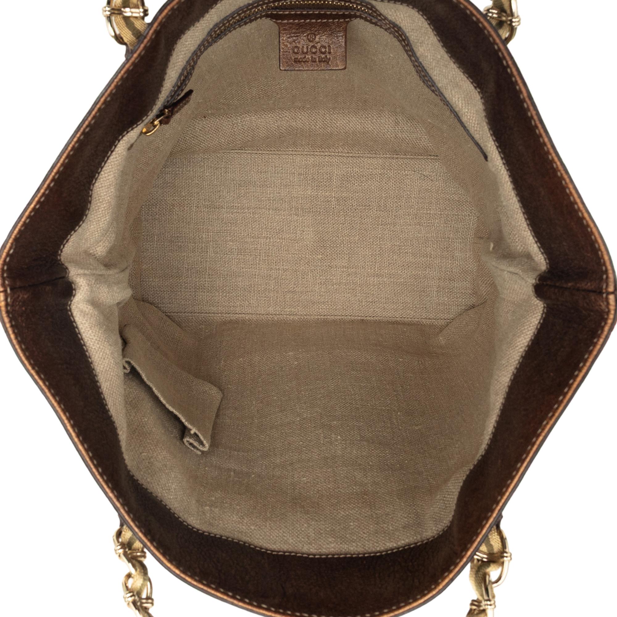 Gucci Metallic Calfskin Capri Chain Tote