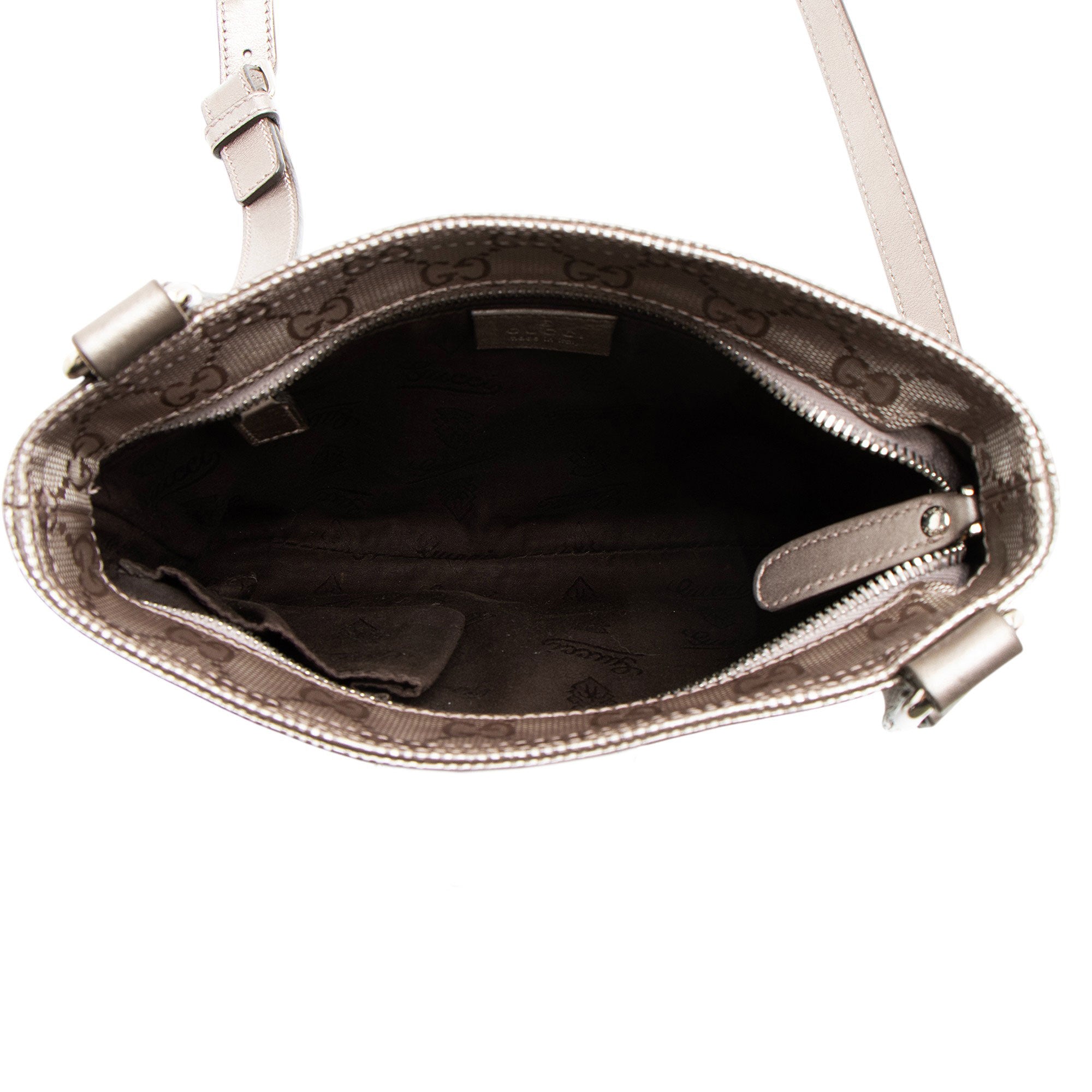 Gucci Metallic GG Imprime Flat Messenger
