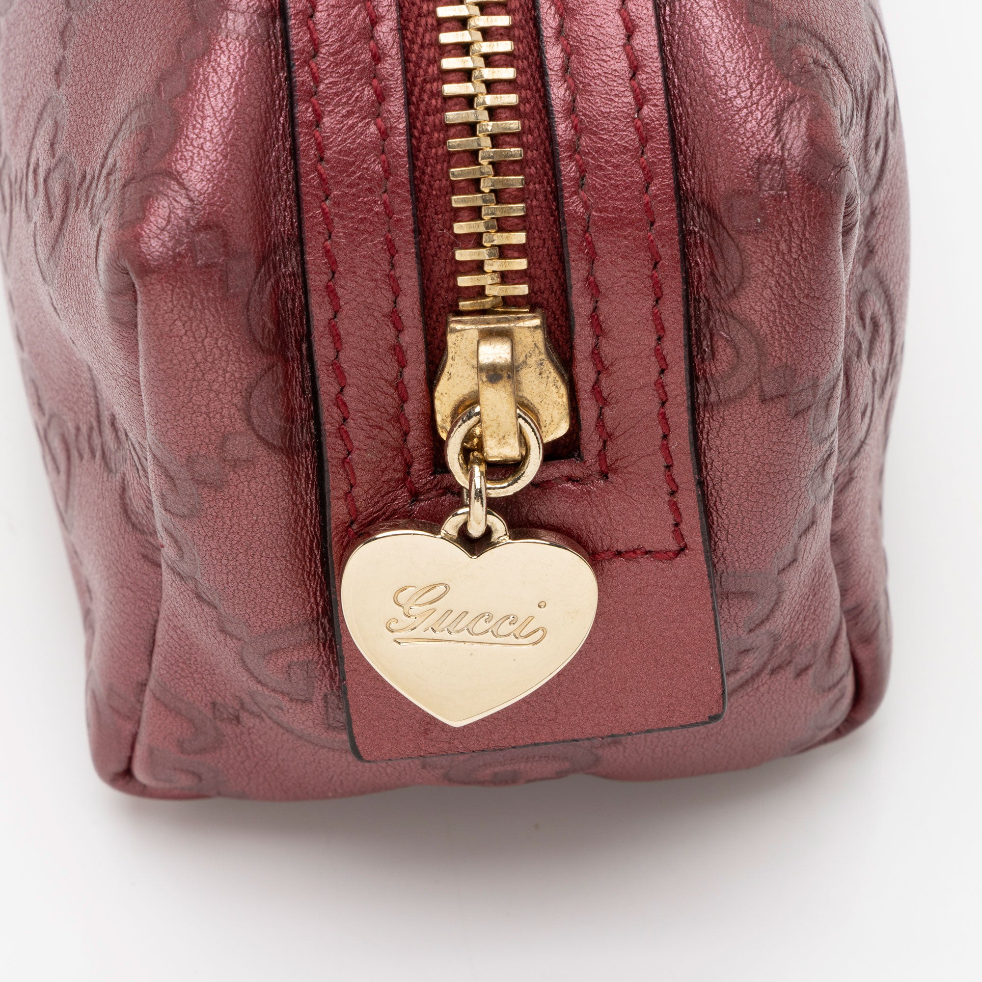 Gucci Metallic Guccissima Leather Cosmetic Case (SHF-GVRdPQ)