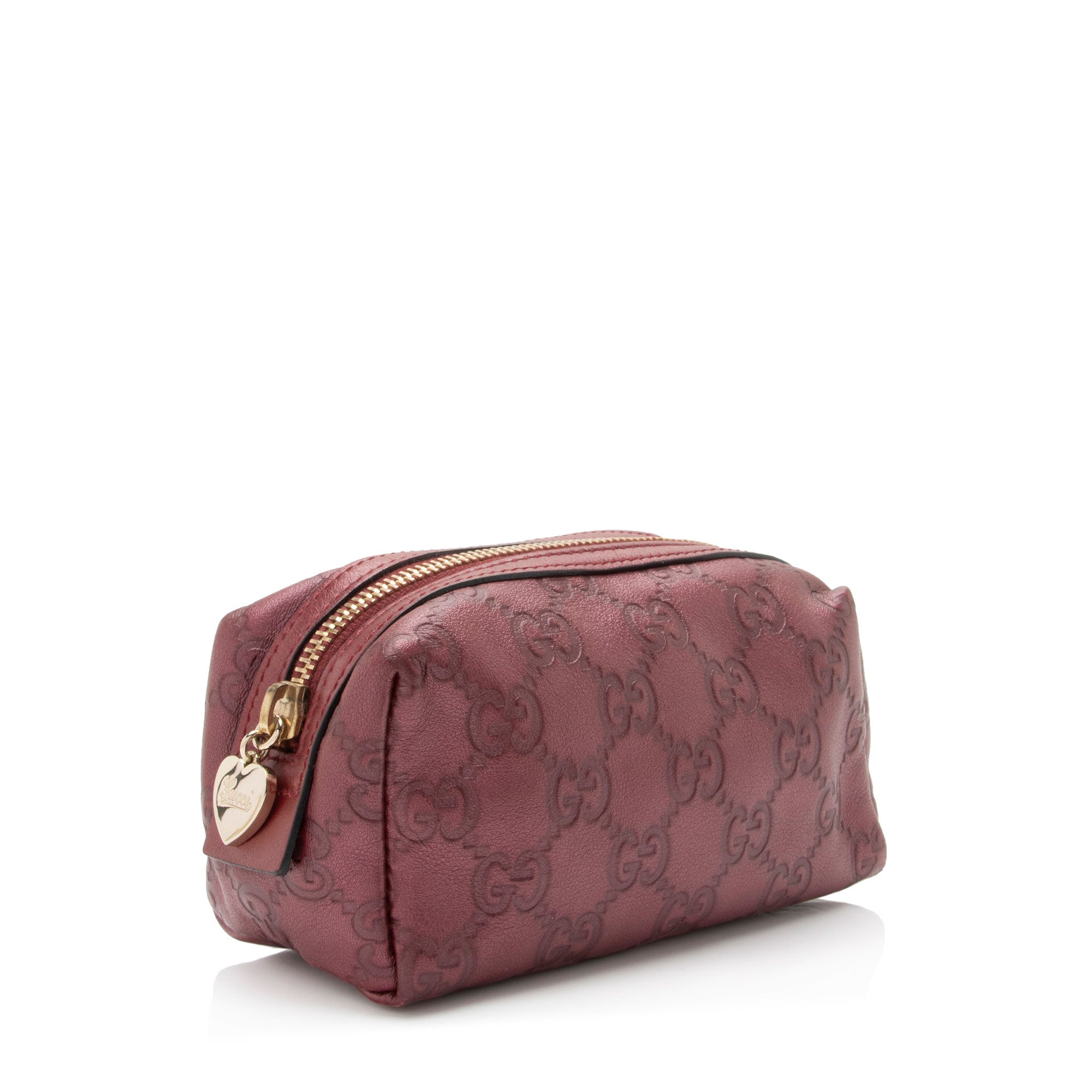 Gucci Metallic Guccissima Leather Cosmetic Case (SHF-GVRdPQ)