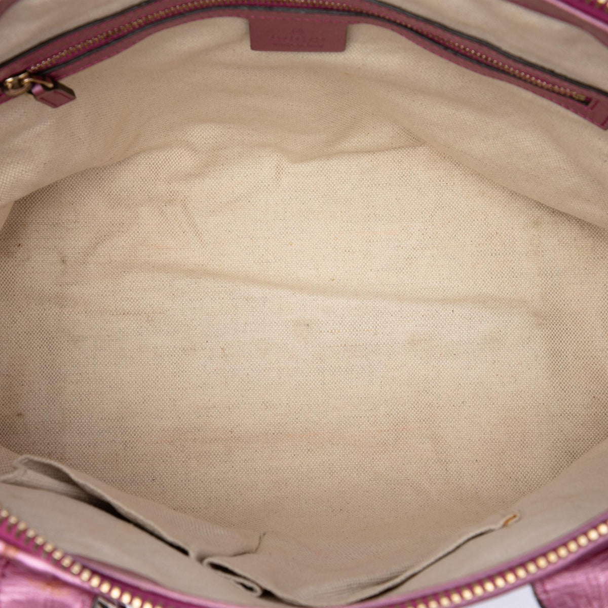 Gucci Metallic Guccissima Heart Bit Satchel