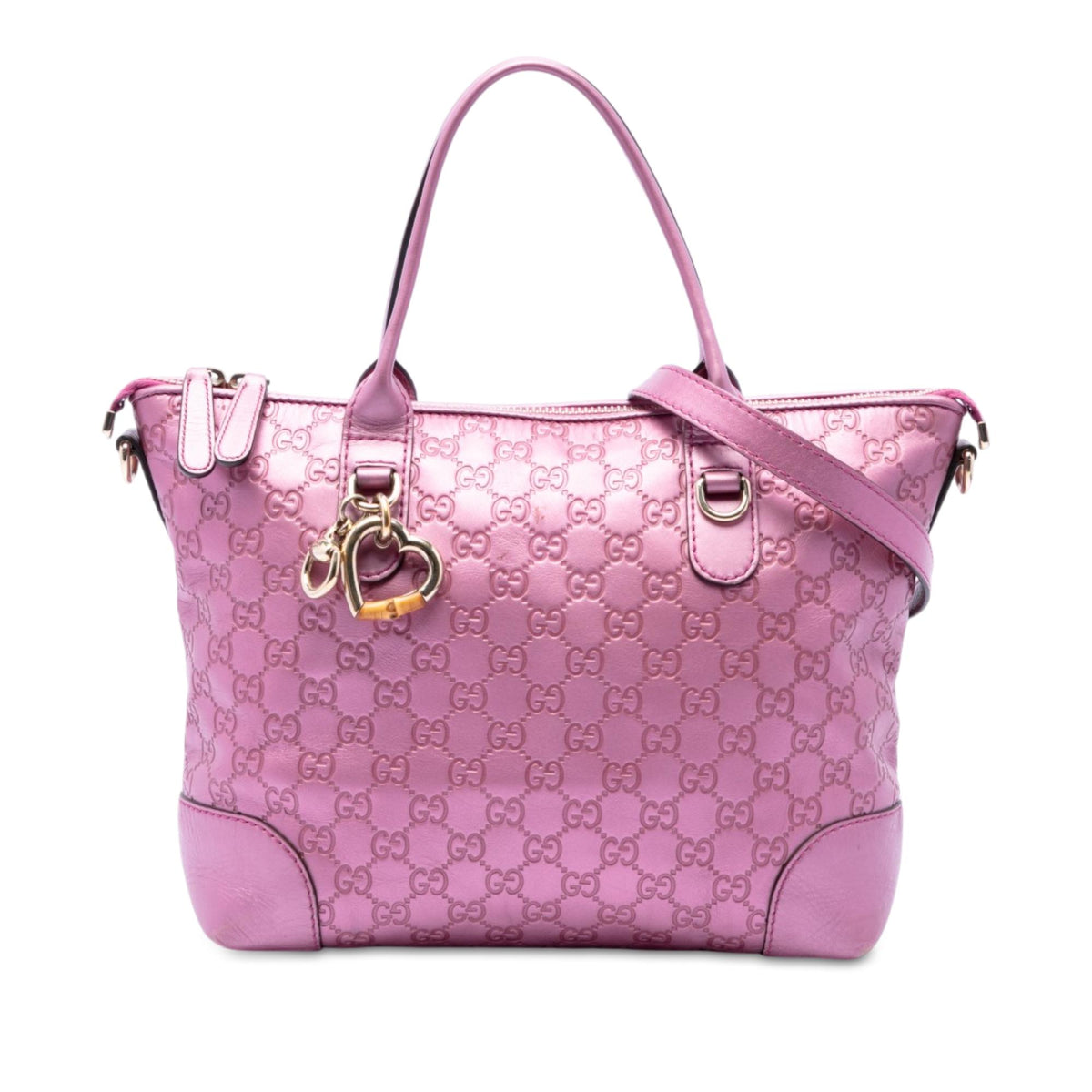 Gucci Metallic Guccissima Heart Bit Satchel