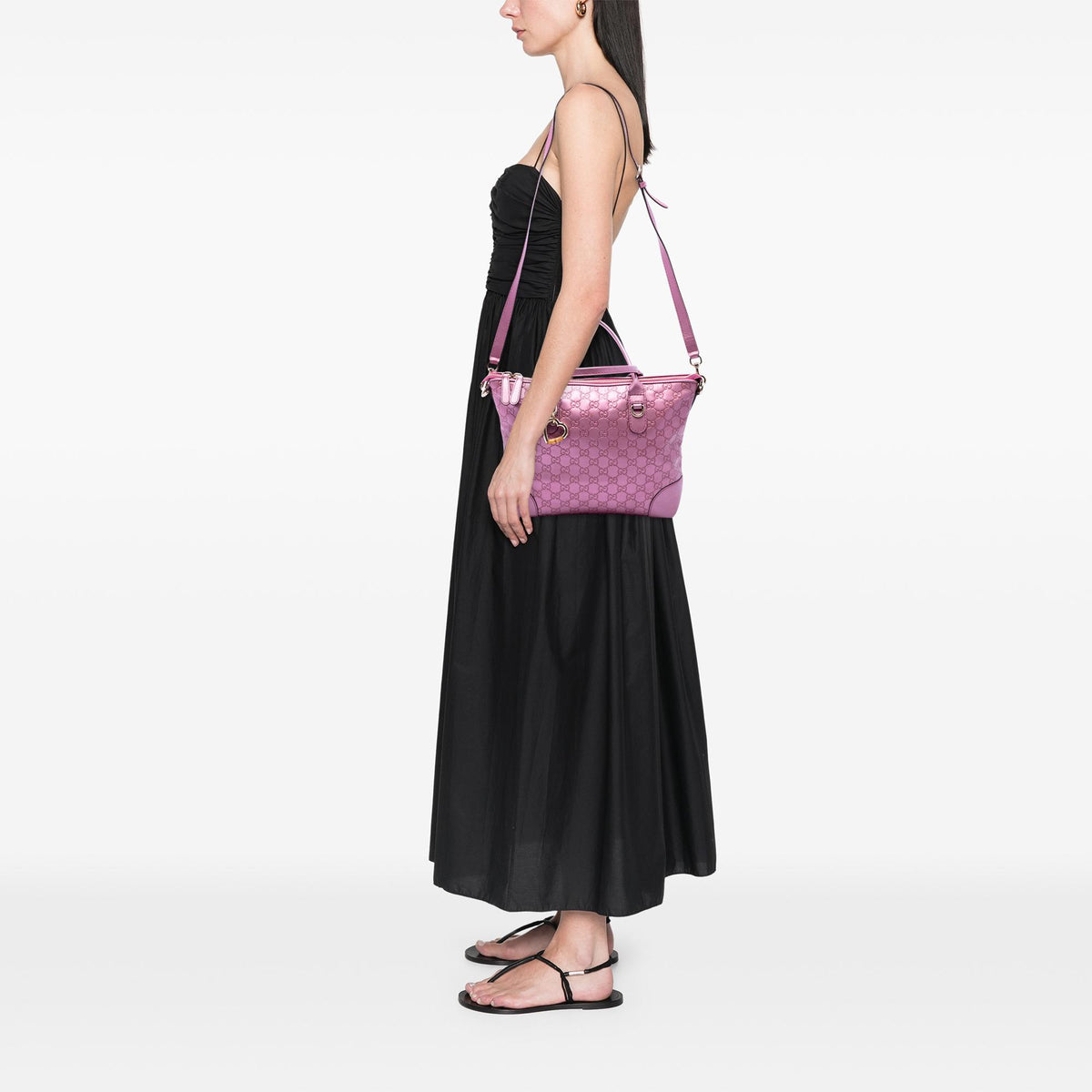 Gucci Metallic Guccissima Heart Bit Satchel