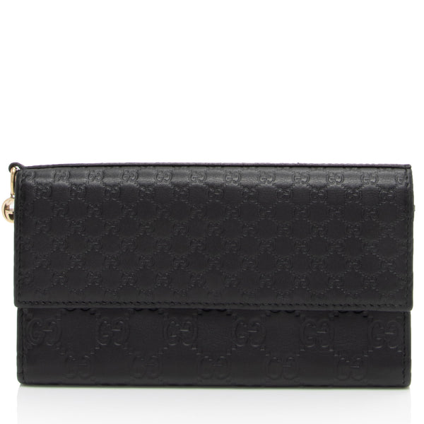 Gucci Metallic Guccissima Leather Bree Continental Wallet (SHF-hnueDV)