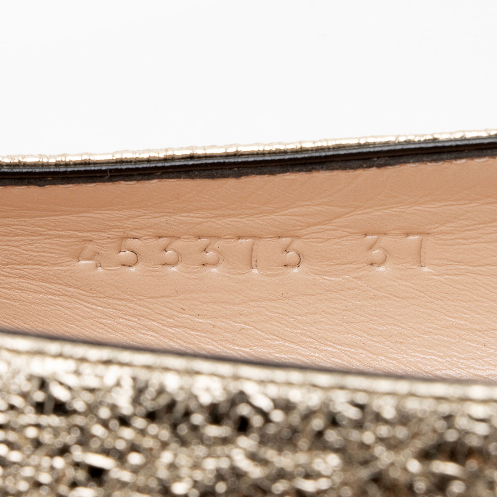 Gucci Metallic Laminate Calfskin GG Marmont Fringe Flats Size 7 37 LuxeDH
