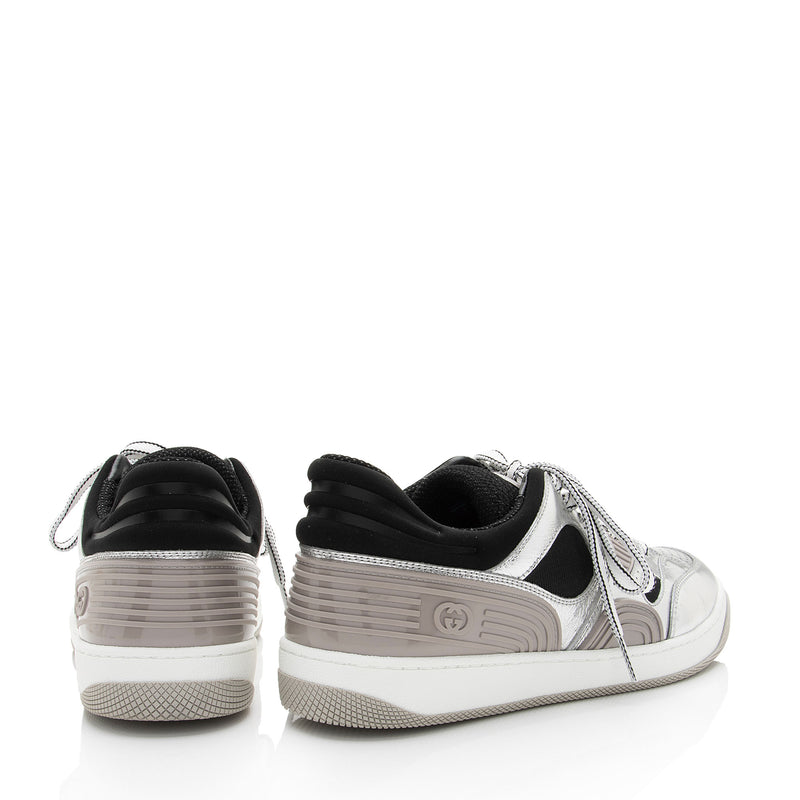 Gucci Metallic Leather Basket Sneakers - Size 9 / 39 (SHF-I0e3sE)