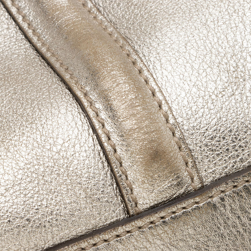 Gucci Metallic Leather Britt Medium Boston Bag (SHF-23530)