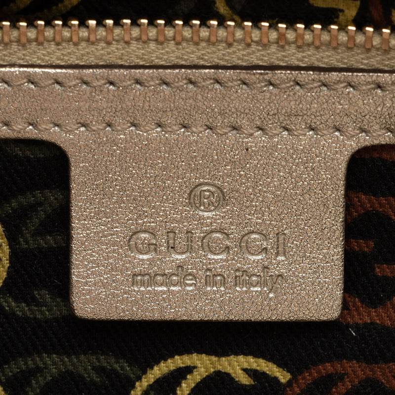 Gucci Metallic Leather Britt Small Boston Bag (SHF-YWrQAR)