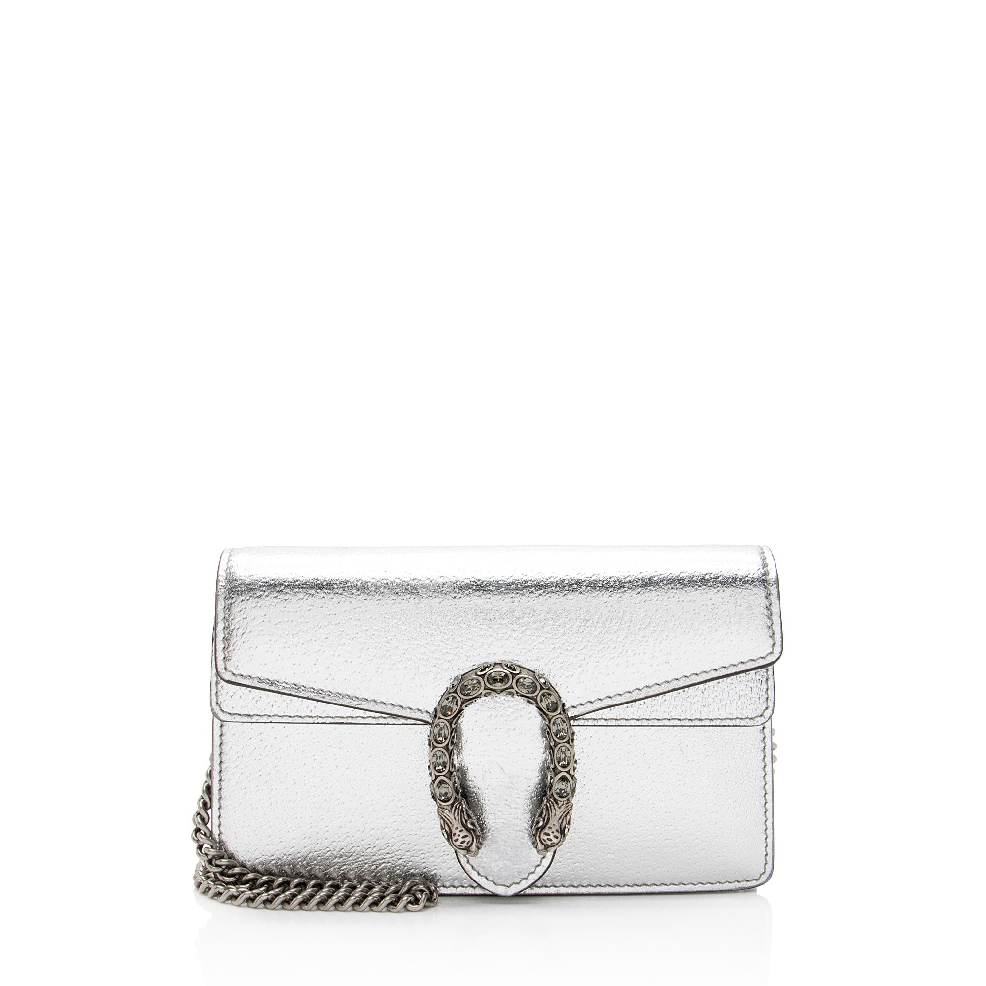 Gucci Metallic Leather Crystal Dionysus Mini Shoulder Bag