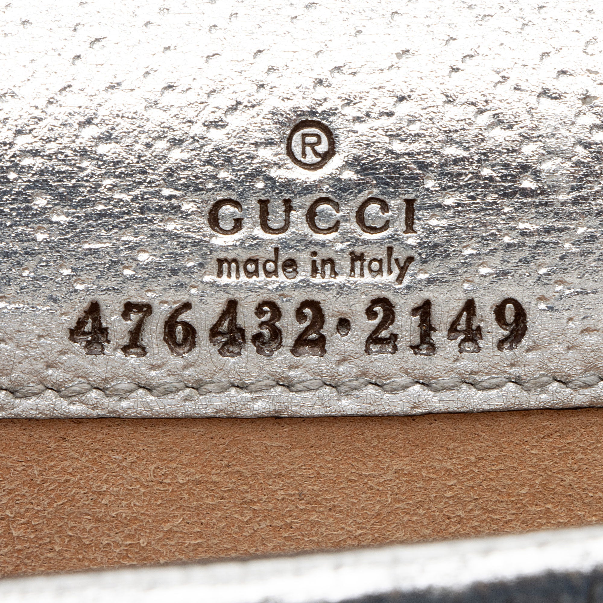 Gucci Metallic Leather Crystal Dionysus Mini Shoulder Bag