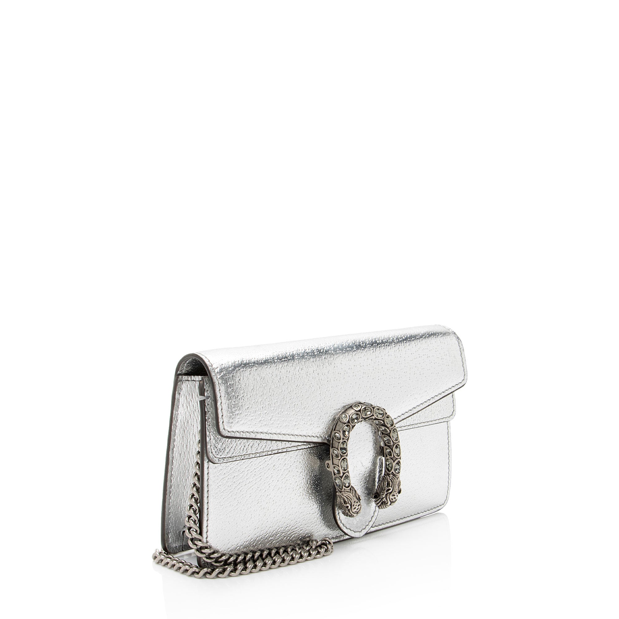 Gucci Metallic Leather Crystal Dionysus Mini Shoulder Bag