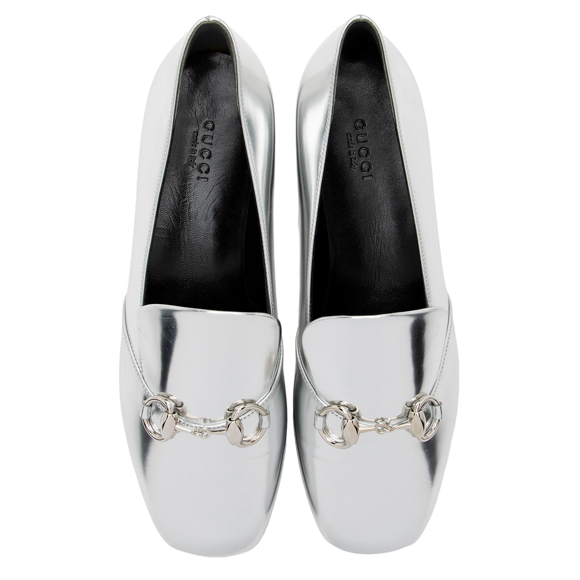 Gucci Metallic Leather Horsebit Loafers - Size 8 / 38 (SHF-N5mNFz)