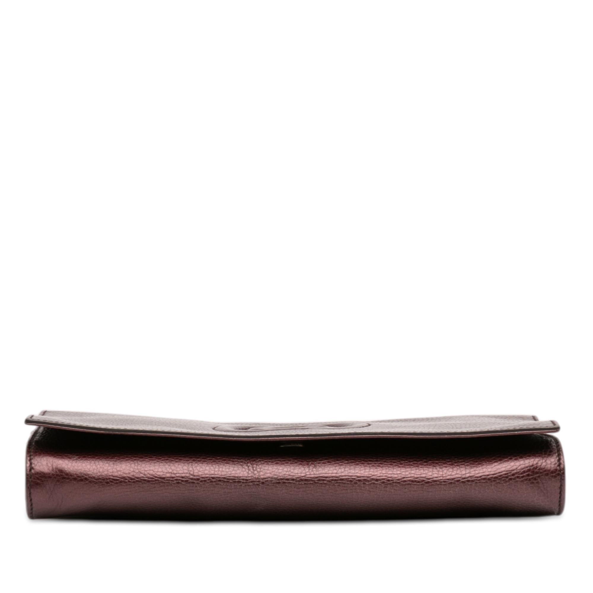 Gucci Metallic Leather Soho Disco Clutch
