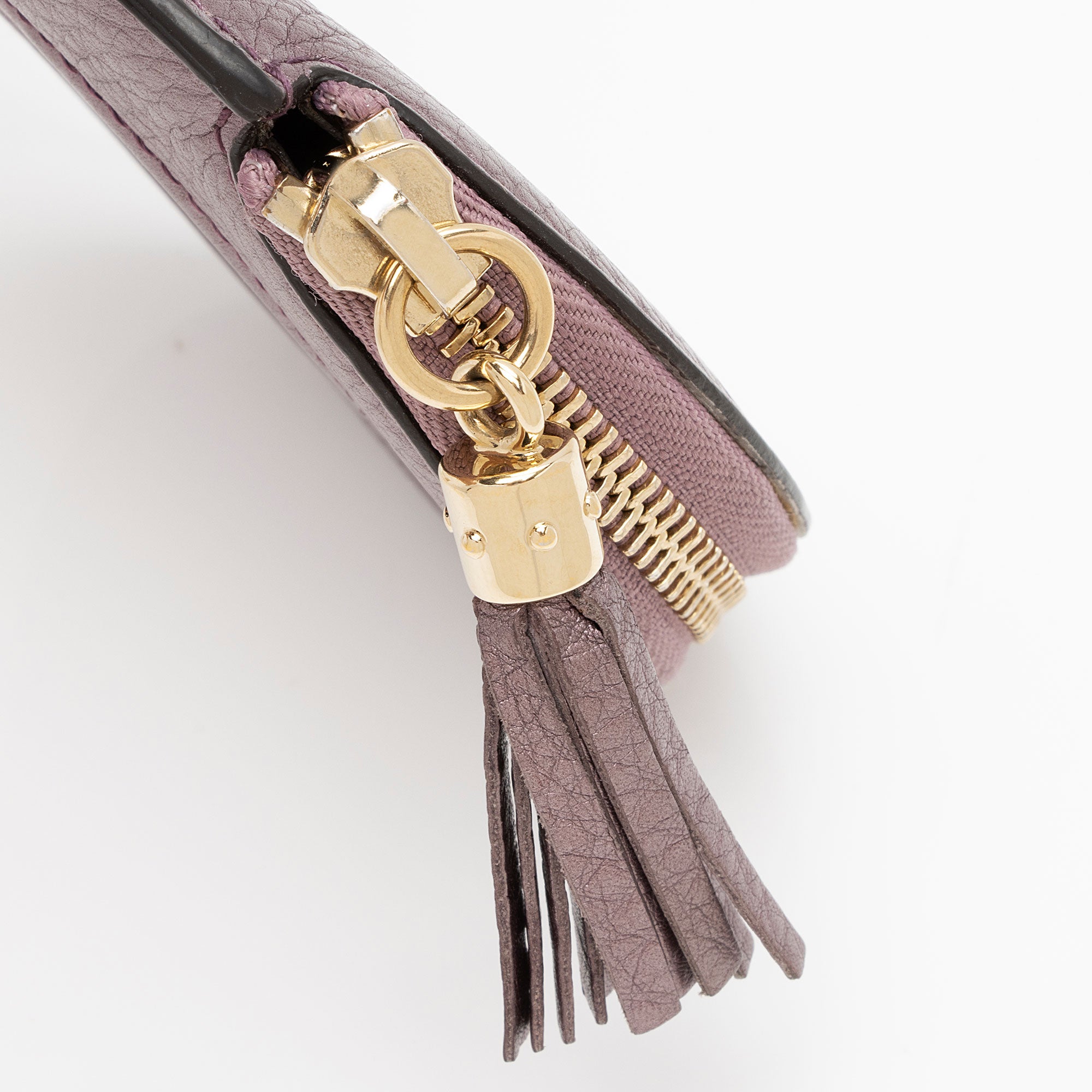 Gucci Metallic Leather Soho Round Coin Purse (SHF-jTusV4)