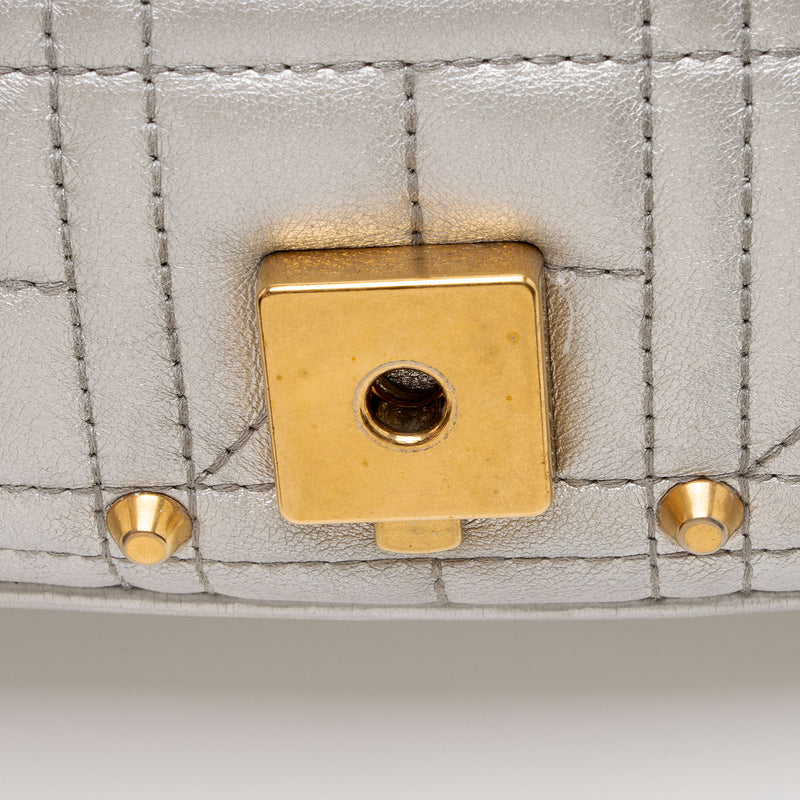 Gucci Metallic Matelasse Leather Pearl GG Marmont Mini Flap Shoulder Bag - FINAL SALE (SHF-ZNLBGf)