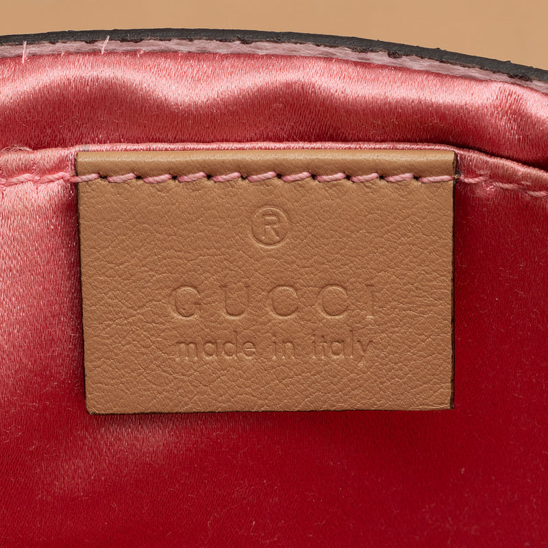 Gucci Metallic Matelasse Leather Pearl GG Marmont Mini Flap Bag (SHF-PMv358)