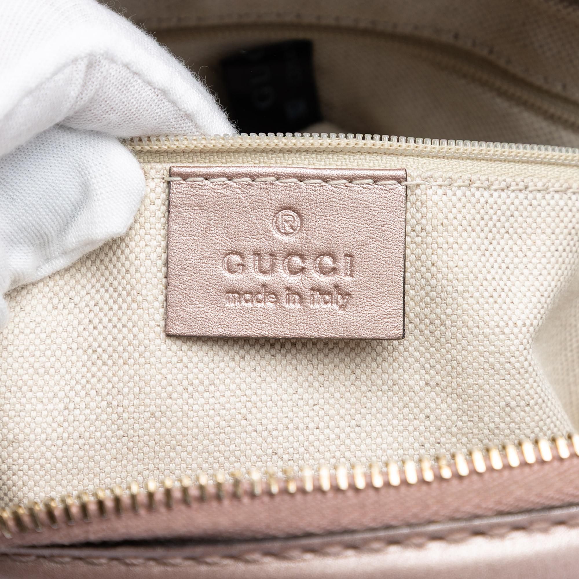 Gucci Metallic Microguccissima Sukey Satchel