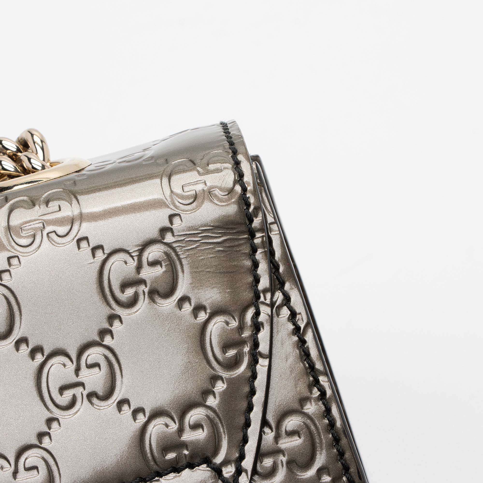 Gucci Metallic Patent Guccissima Leather Emily Medium Shoulder Bag