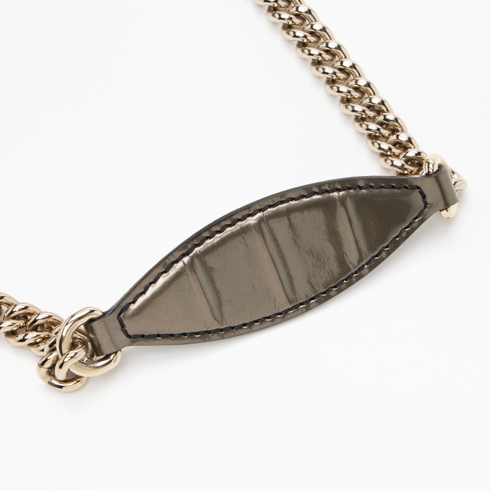 Gucci Metallic Patent Guccissima Leather Emily Medium Shoulder Bag