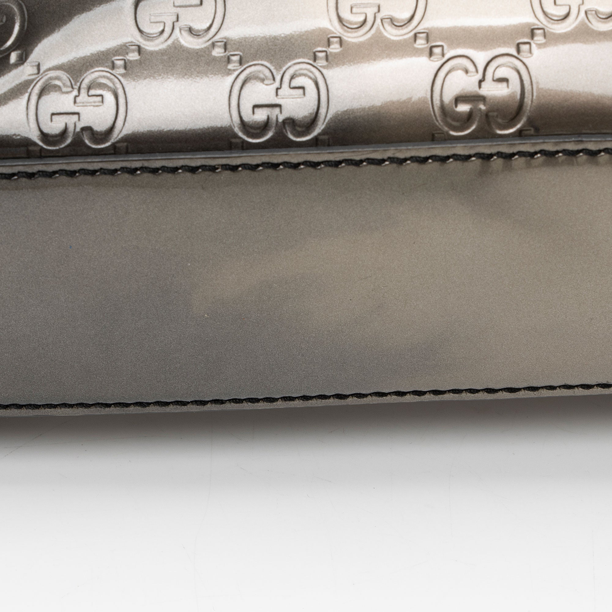 Gucci Metallic Patent Guccissima Leather Emily Medium Shoulder Bag