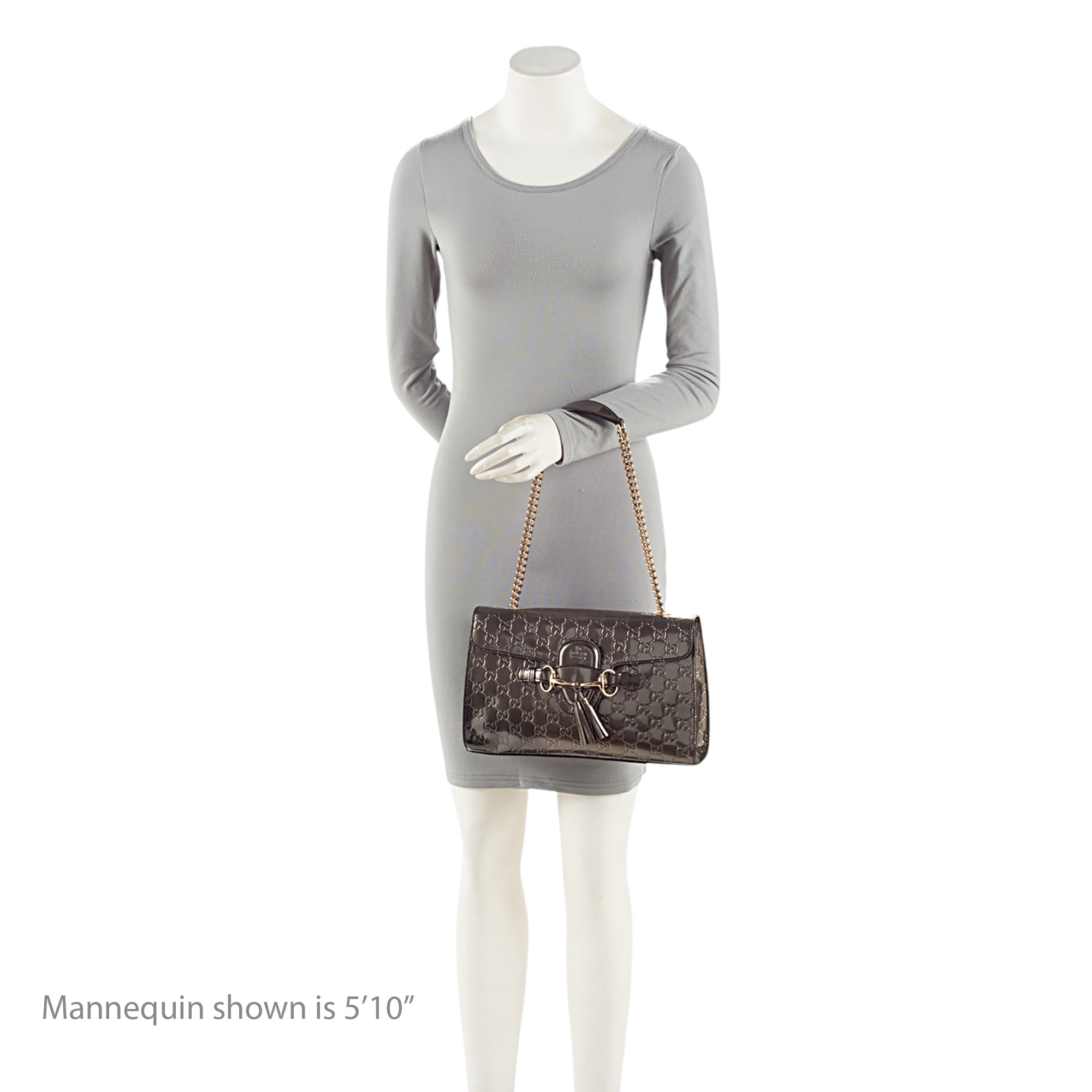 Gucci Metallic Patent Guccissima Leather Emily Medium Shoulder Bag